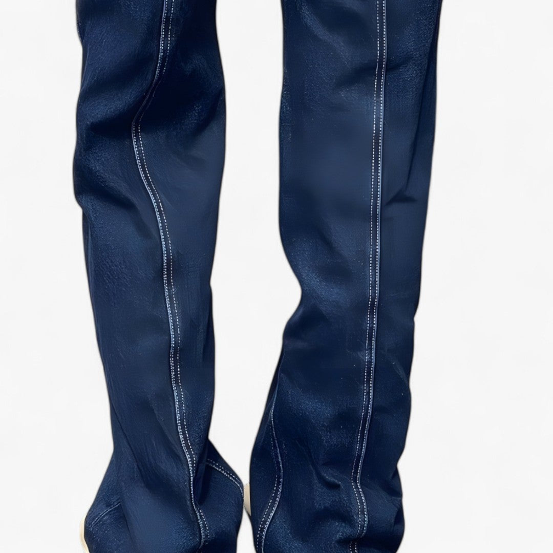 Low-rise jeans with star print