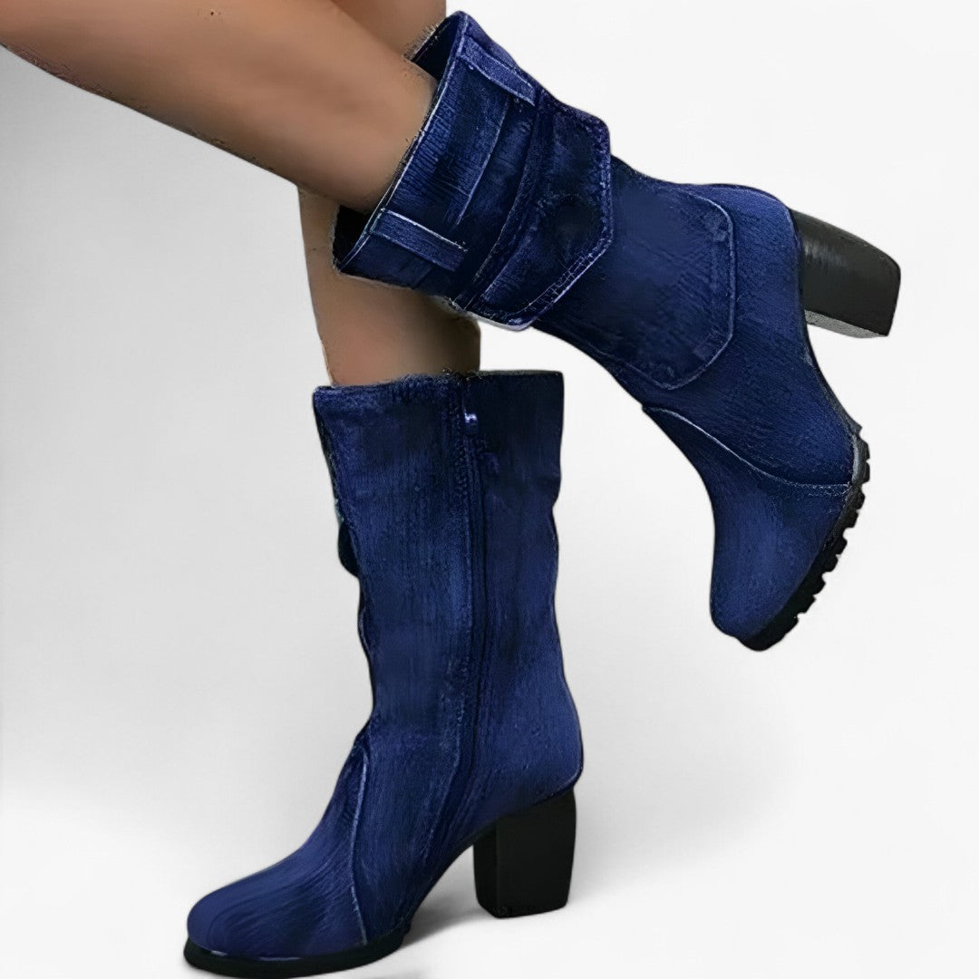 Sierra | Denim cowboy boots with a high heel