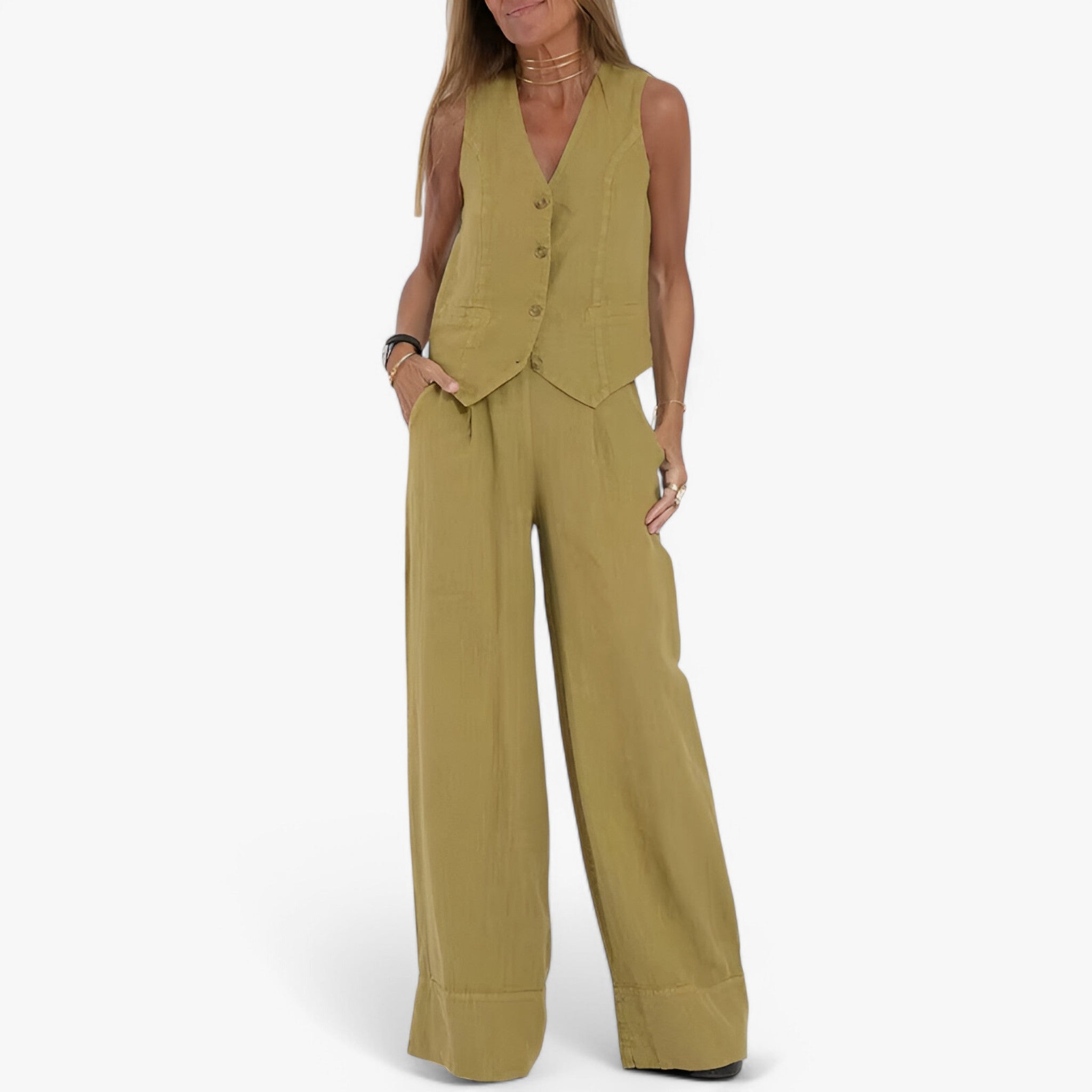 Lina | Sleeveless Vest (with free matching pants)