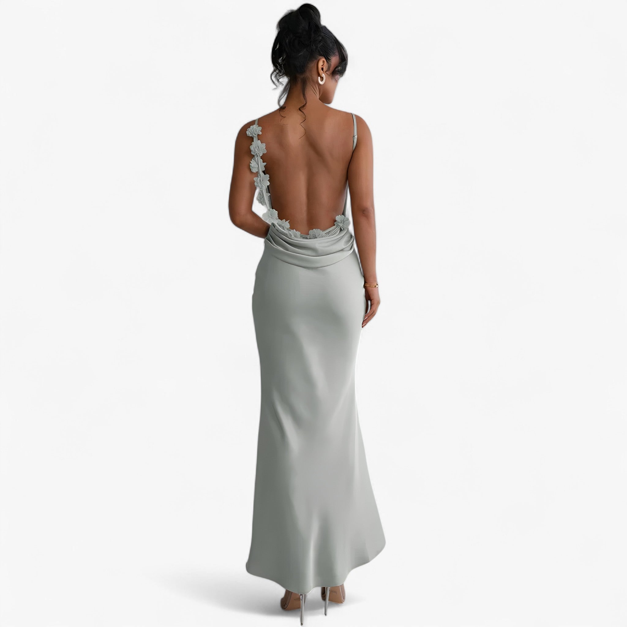 Rianne | Maxi dress with floral print – backless design
