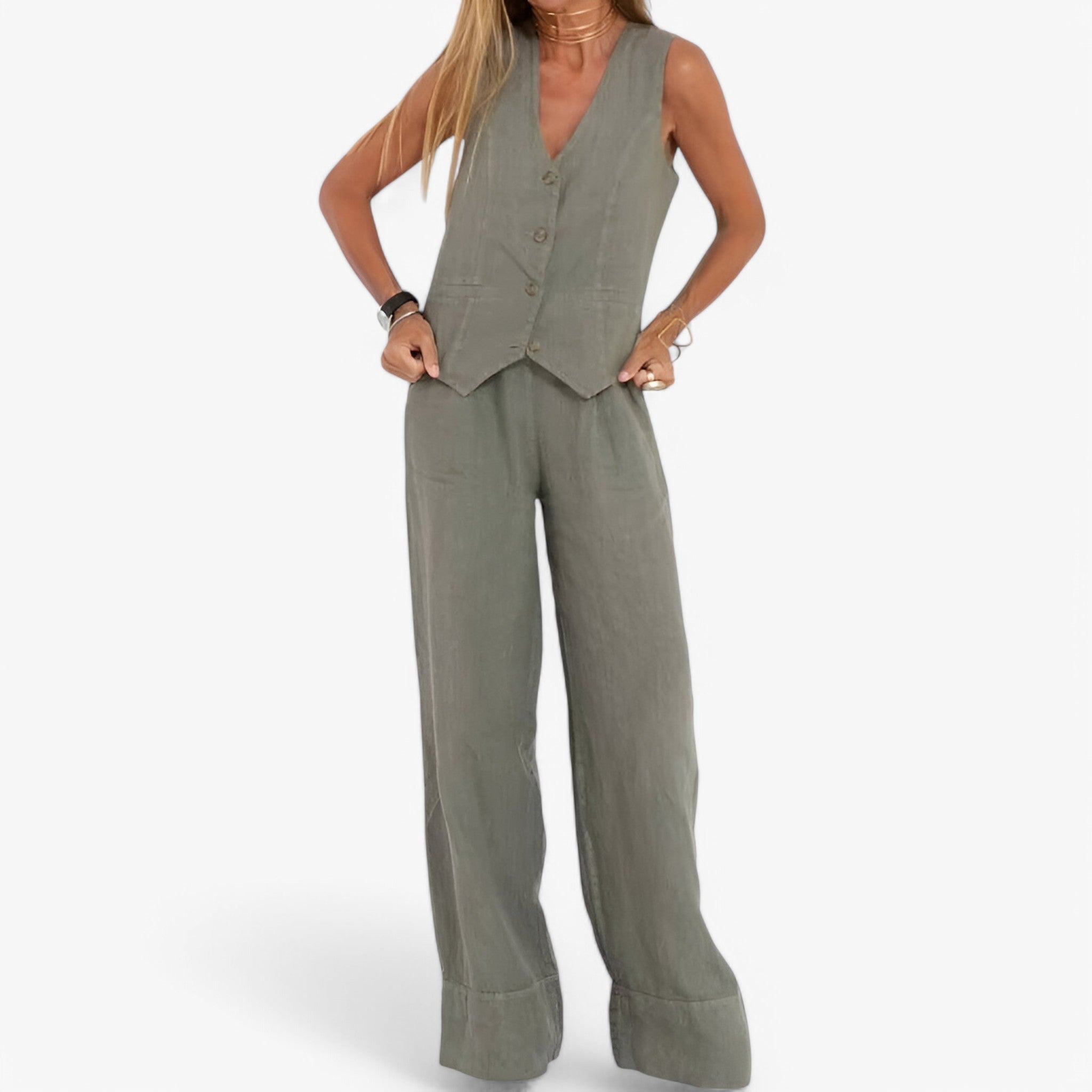 Lina | Sleeveless Vest (with free matching pants)