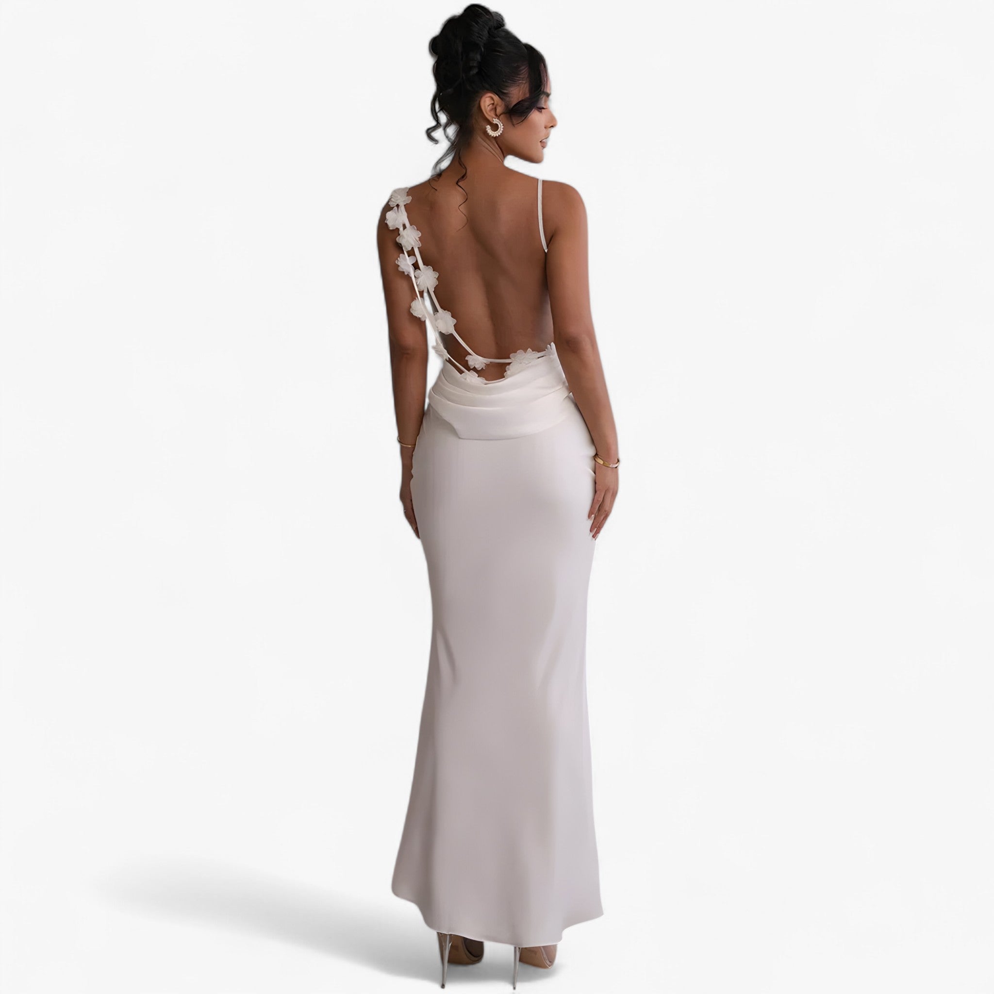 Rianne | Maxi dress with floral print – backless design