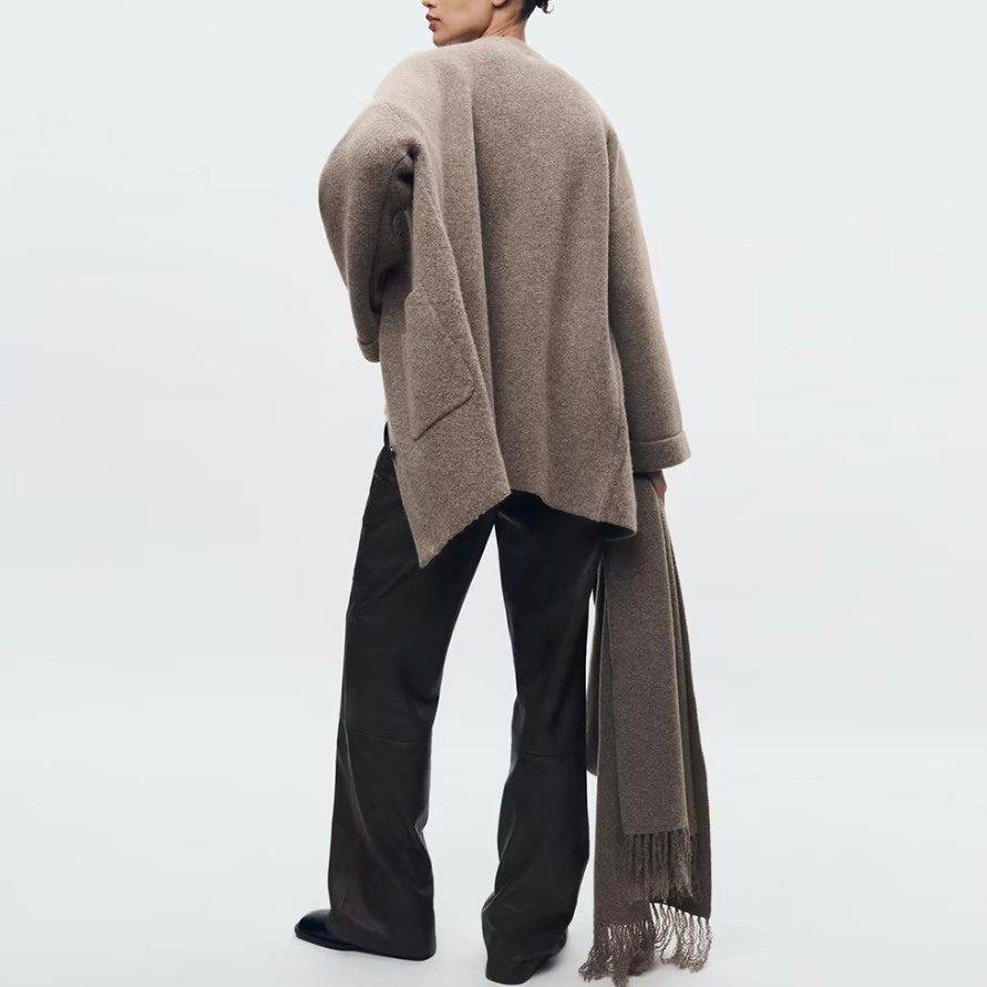 Knit Cardigan with Scarf – Cozy Winter Set