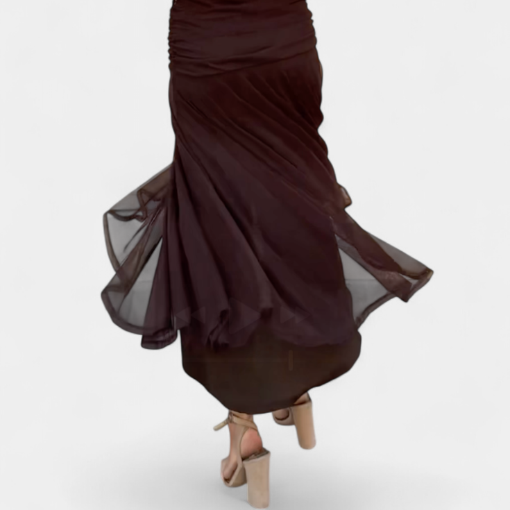 Elegant Long Dress with V-Neck