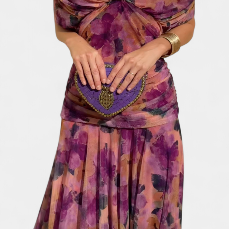 Timeless V-Neck Maxi Dress with Floral Print