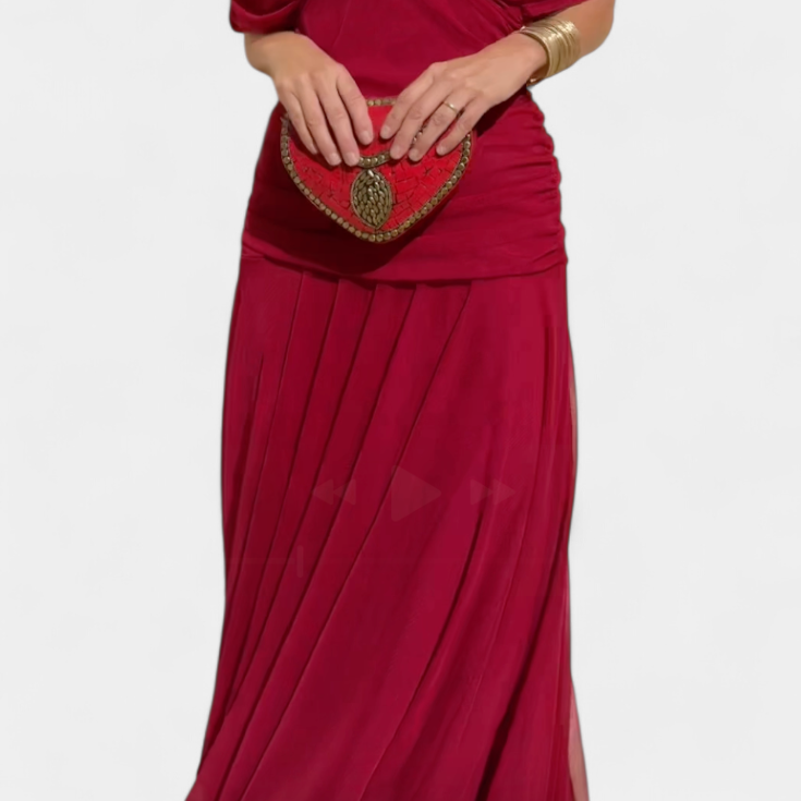 Elegant Long Dress with V-Neck