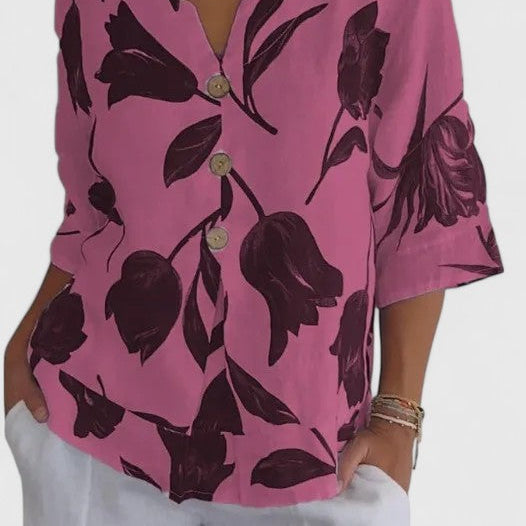 Isabel | Elegant Floral-Pattern Blouse for a Polished, Chic Look