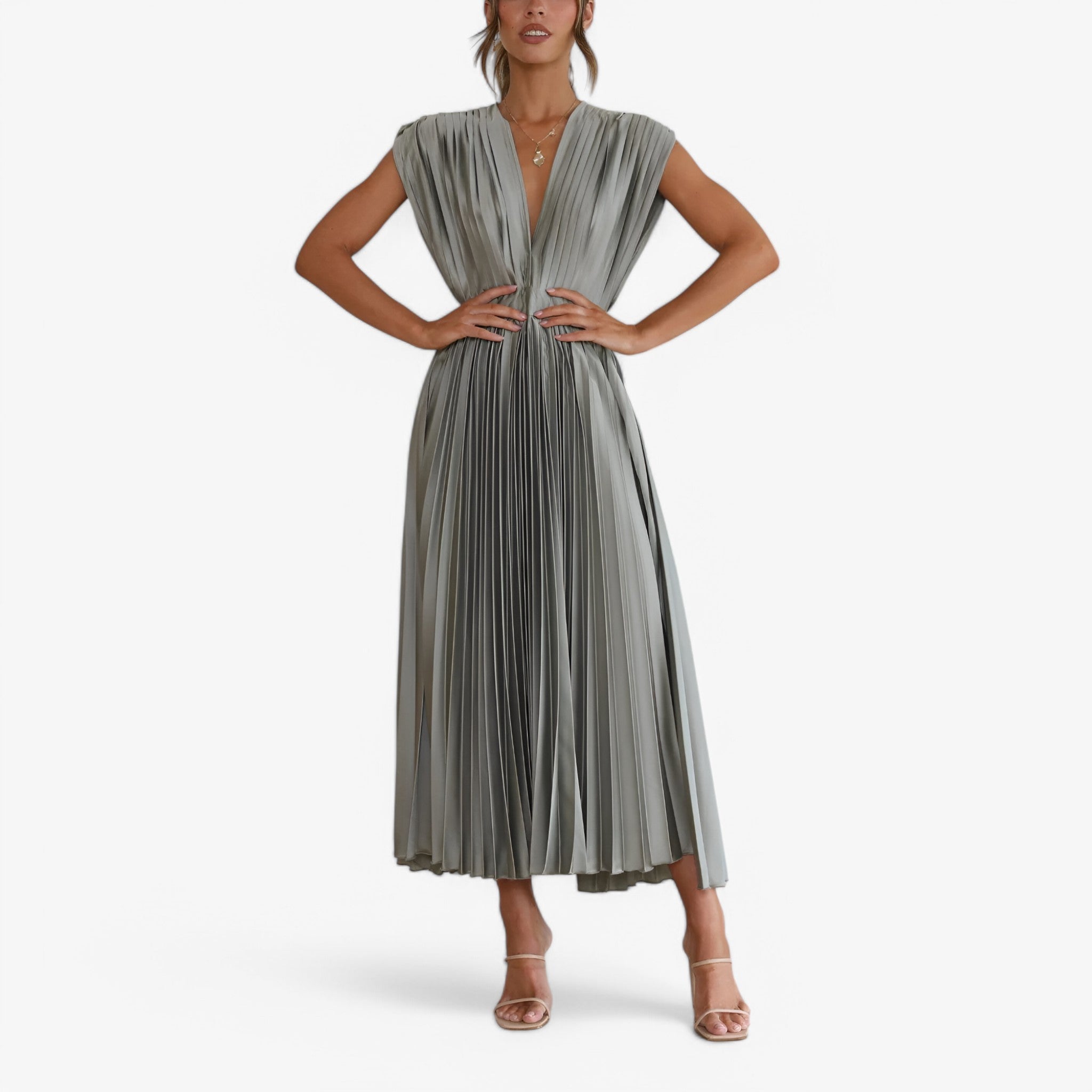 Ava | Maxi Pleated Dress – Elegant and Comfortable, Perfect for Any Occasion