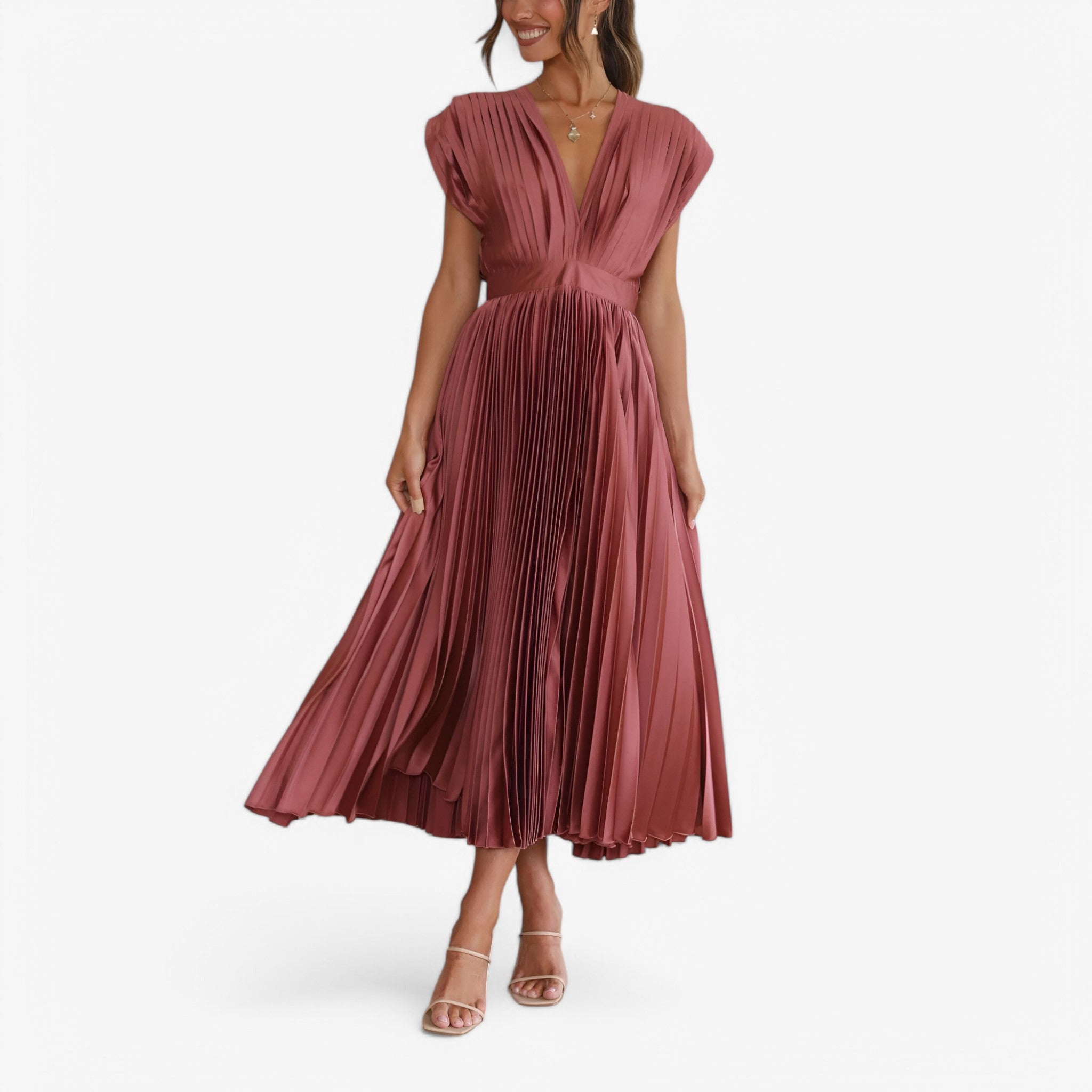 Ava | Maxi Pleated Dress – Elegant and Comfortable, Perfect for Any Occasion