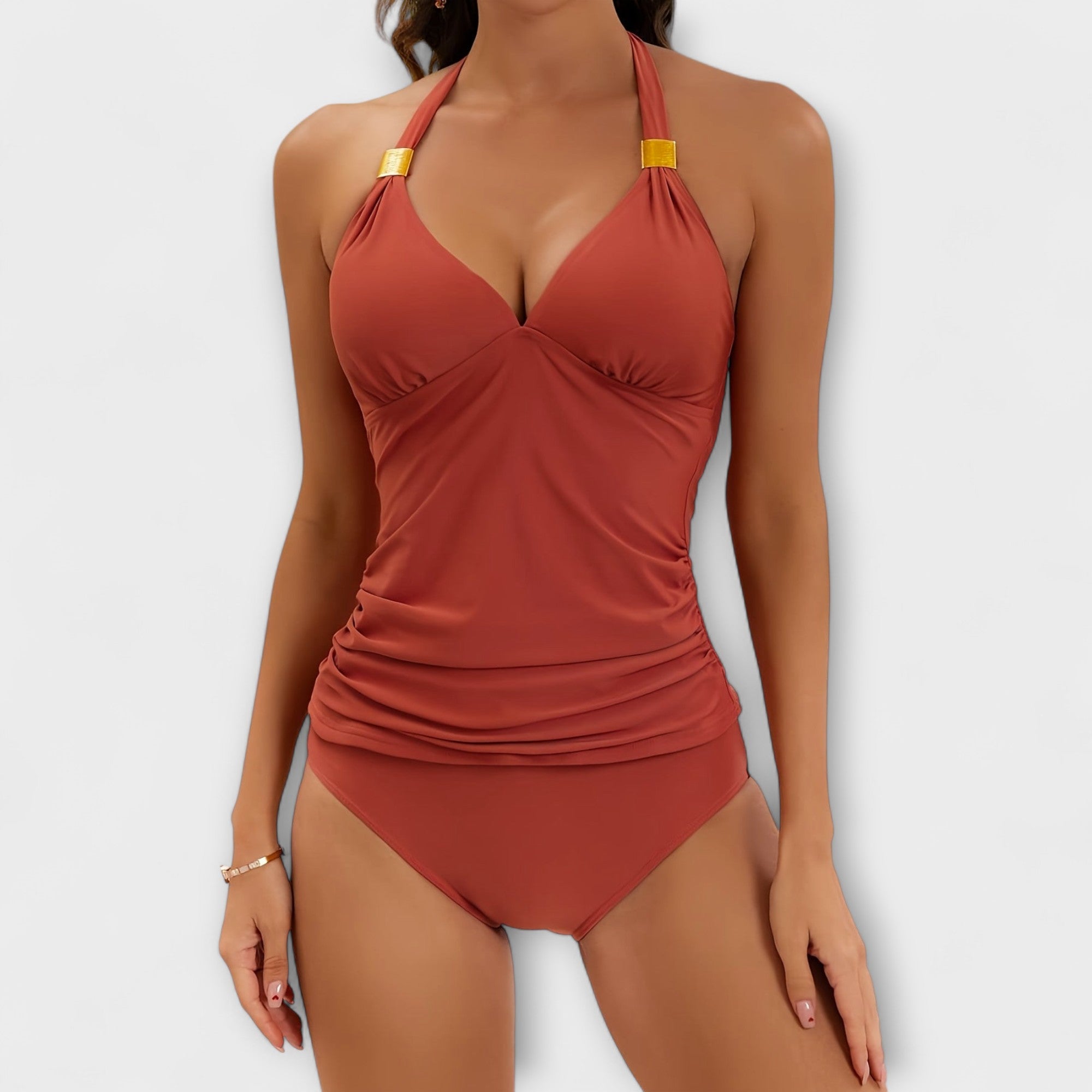 Ella Women's Solid Halter-Top Two-Piece Swimsuit