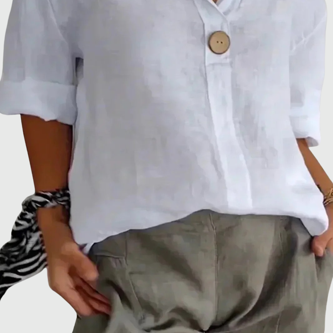 Relaxed V-Neck Blouse – Effortless Comfort for Everyday Style