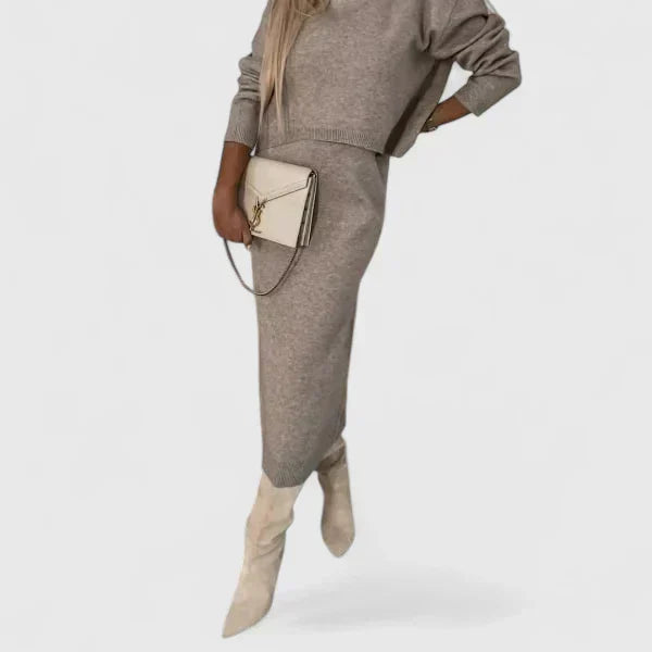 Chrystahl | Chic Dress and Turtleneck Sweater Set for Effortless Style