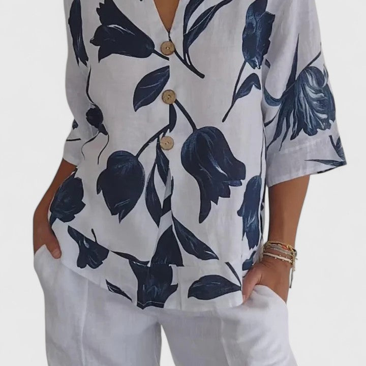 Laura | Cozy V-Neck Top for Everyday Comfort