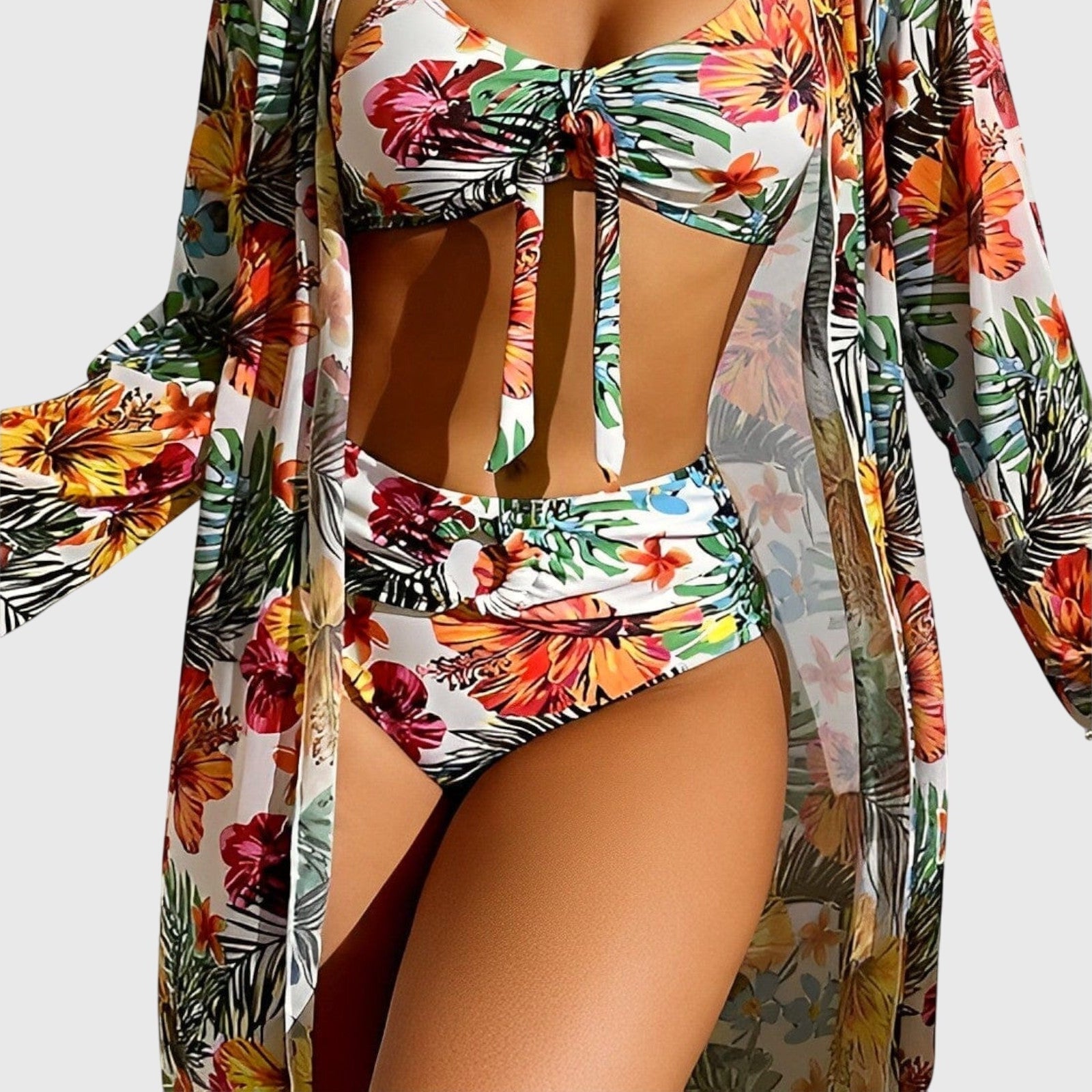Amelia Women's Tropical-Print Bikini Swimsuit Set