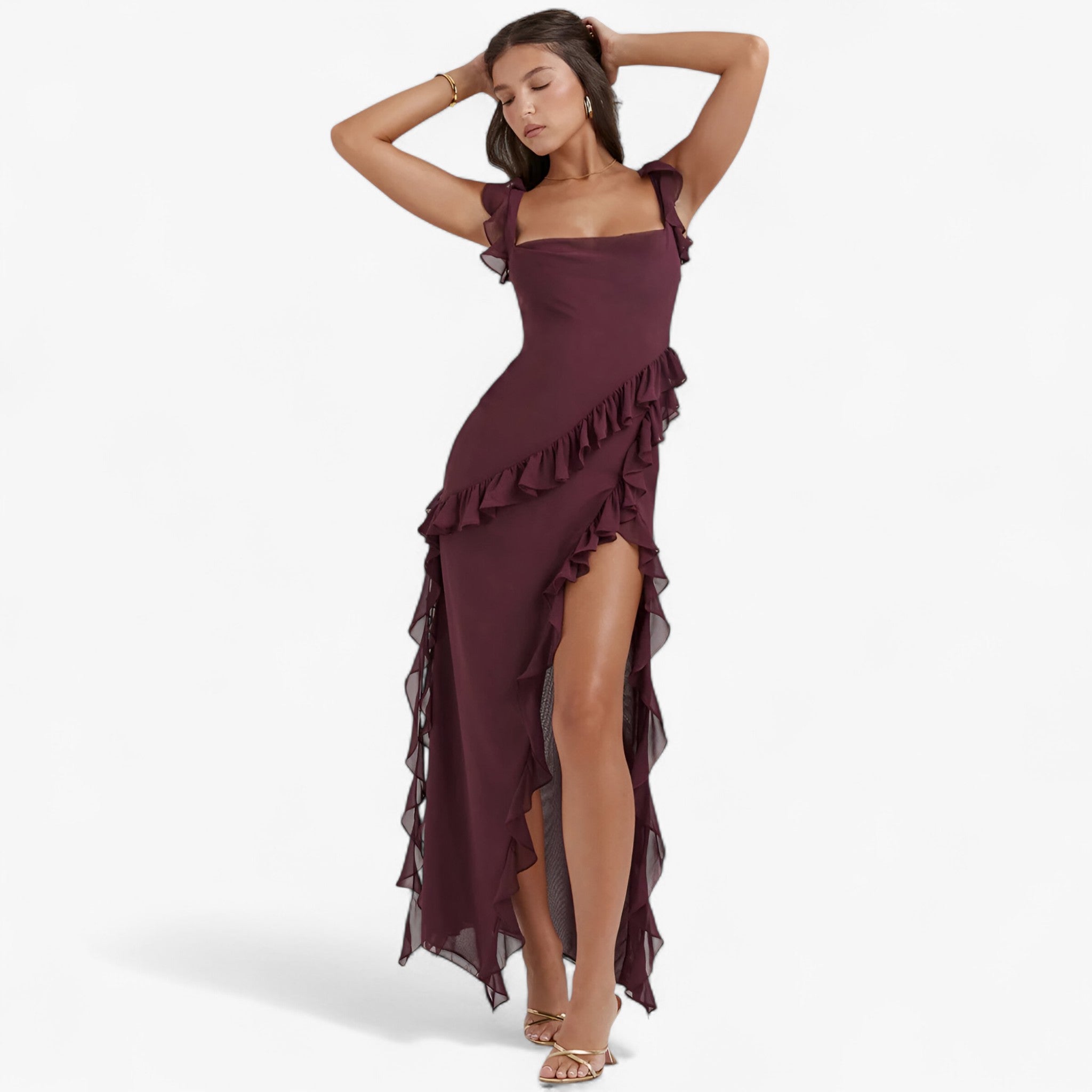 Elvira Long Dress – Bold and Elegant Summer Look