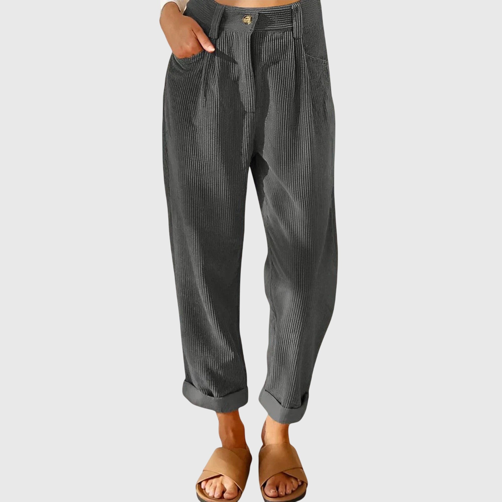 Jana - Sleek, Modern Corduroy Pants for Everyday Style