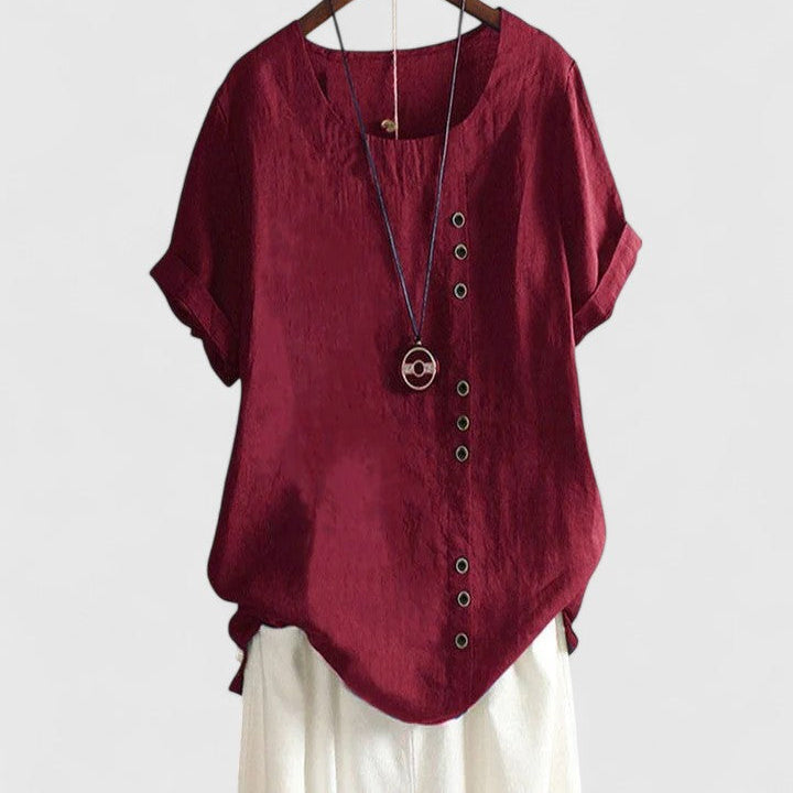 Elisavie Cozy Short-Sleeve Top – Soft, Everyday Comfort