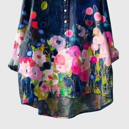 Valeria™ Blooming Floral Blouse - Elegant Garden-Print Top