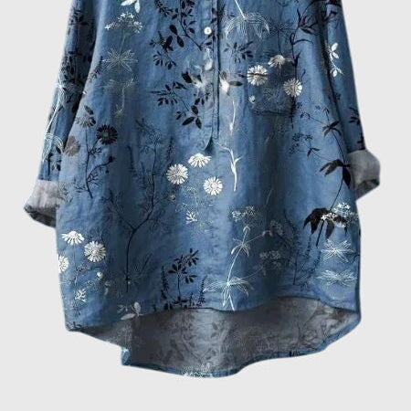 Valeria™ Blooming Floral Blouse - Elegant Garden-Print Top