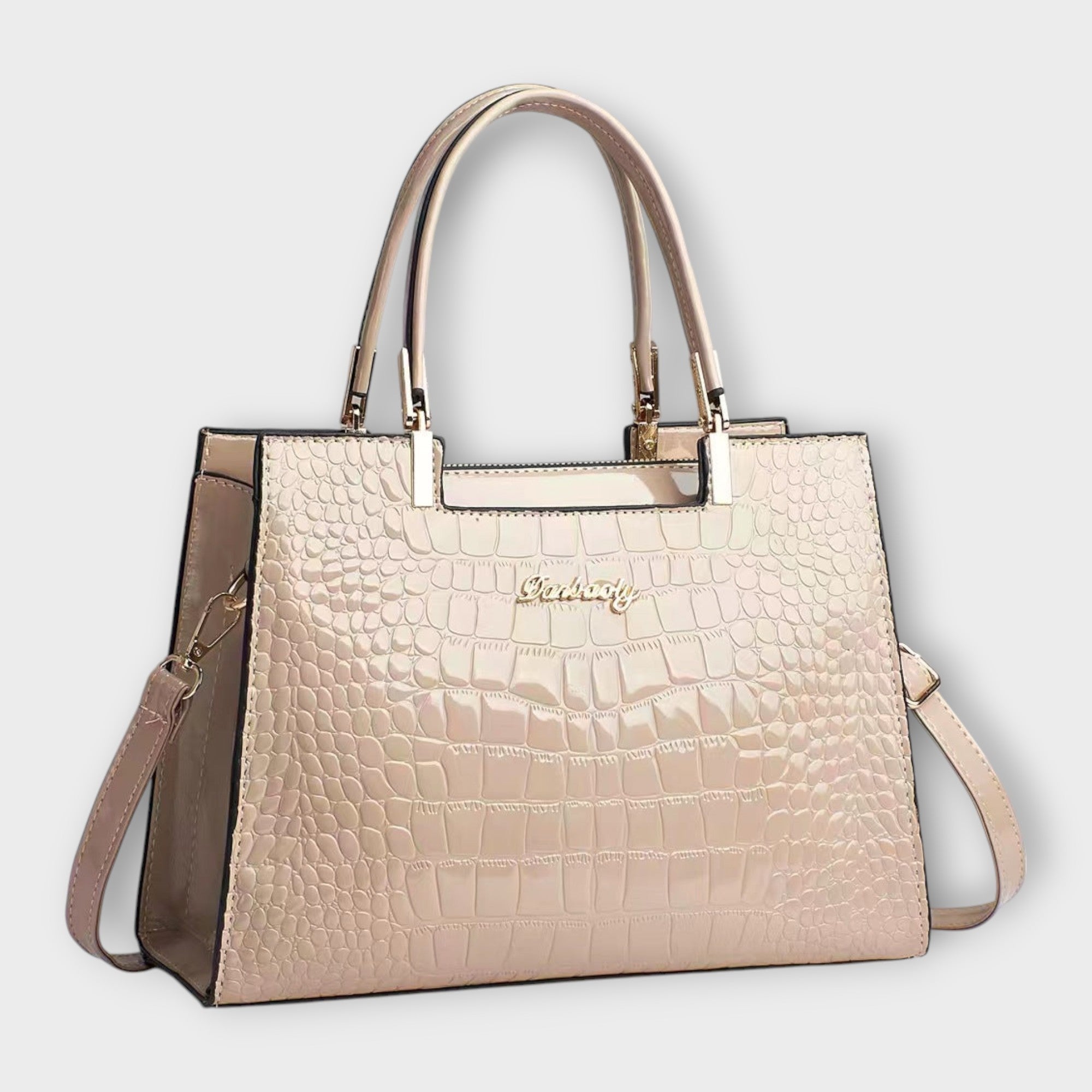 Olivia - Luxe Glossy Crocodile-Pattern Handbag