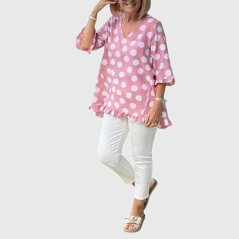 Eira™ Pink Blouse - Effortless Everyday Elegance