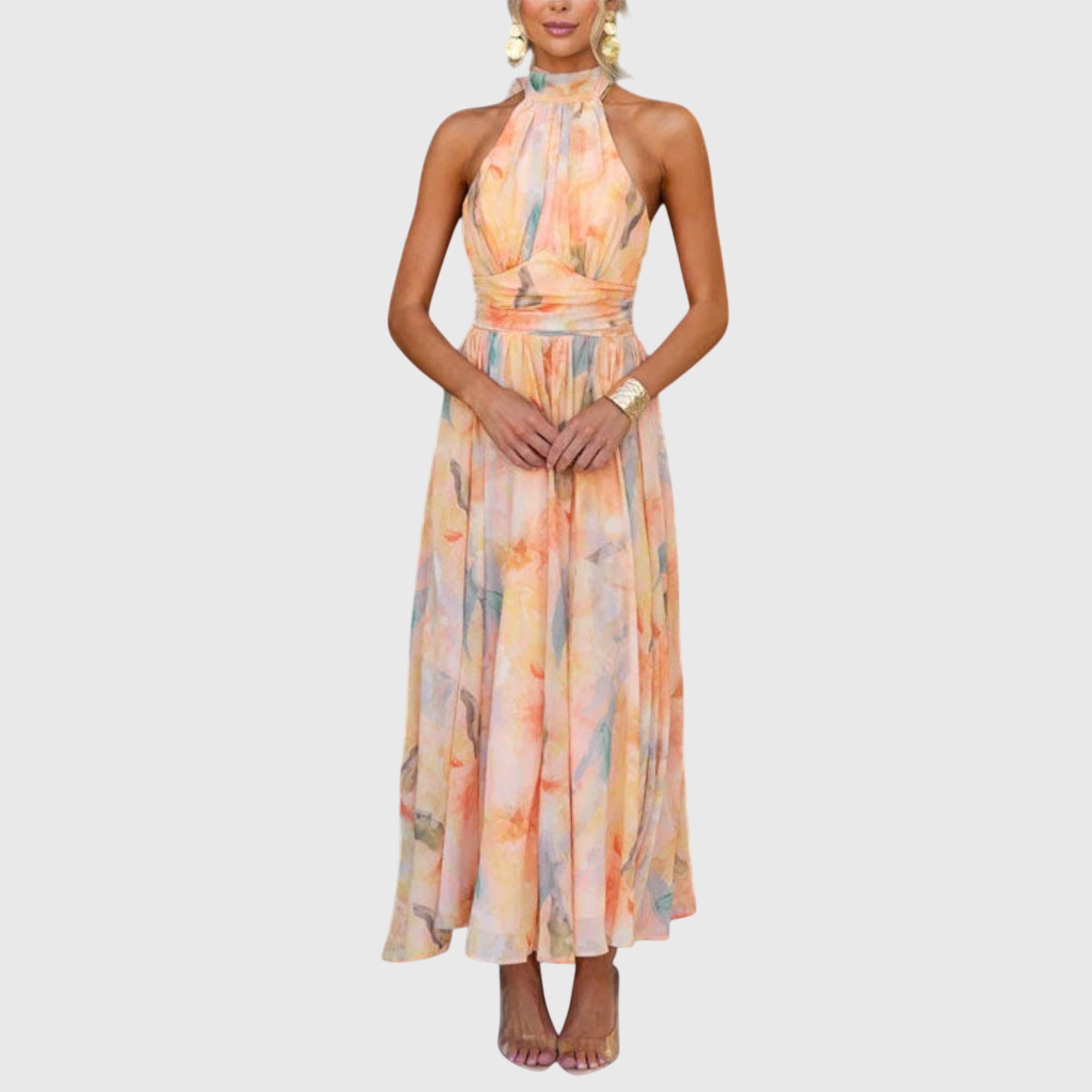 Halter-Neck Maxi Dress – Elegant, Flowing Style for Any Occasion