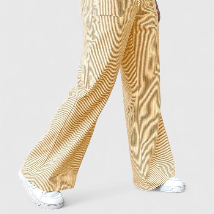 Chic, Wide-Leg Breathable Pants with Elegant Details