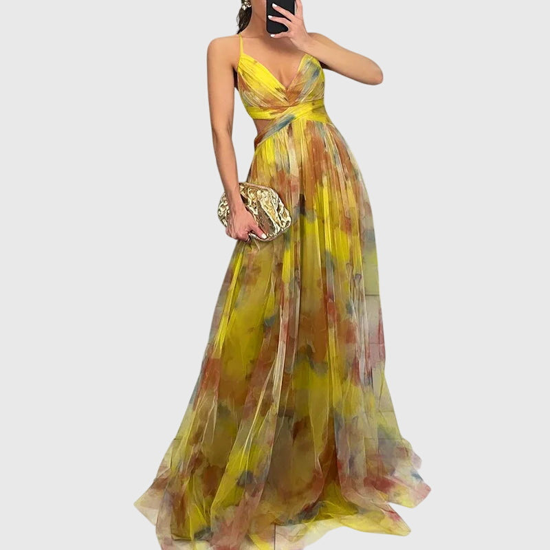 Giselle | Floral Maxi Dress — Elegant, Flowing Silhouette