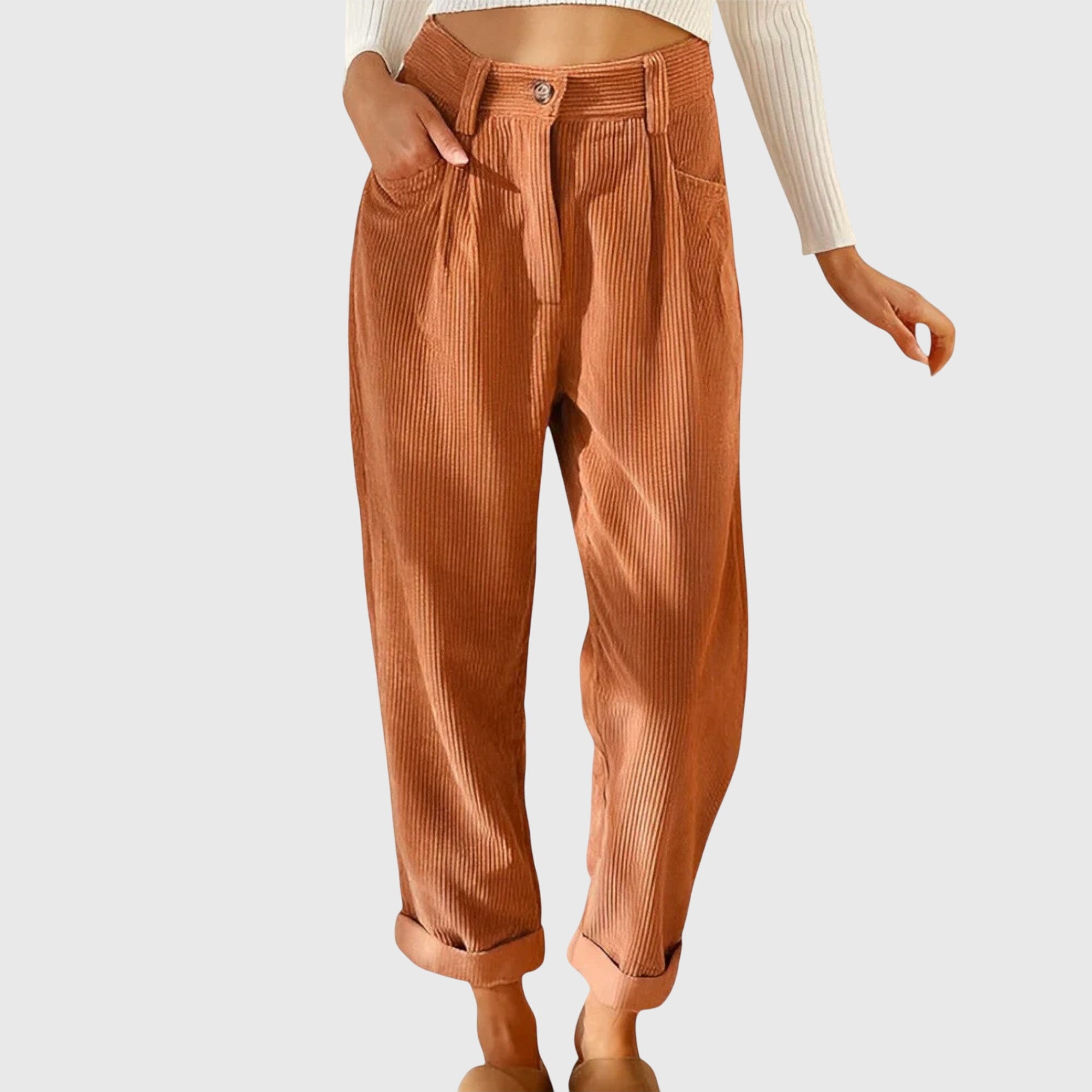 Jana - Sleek, Modern Corduroy Pants for Everyday Style