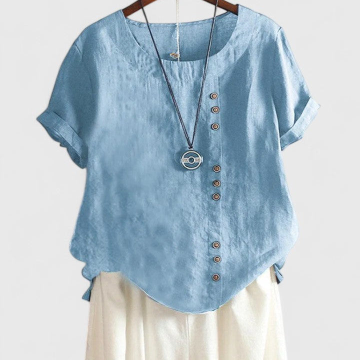Elisavie Cozy Short-Sleeve Top – Soft, Everyday Comfort