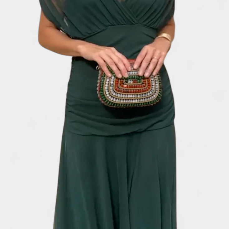 Elegant Long Dress with V-Neck