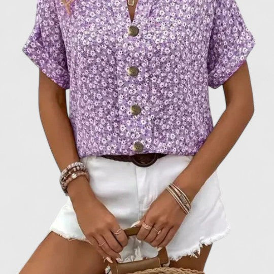 Sabine - Elegant Floral Summer Blouse