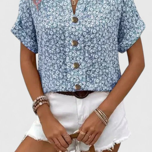 Sabine - Elegant Floral Summer Blouse