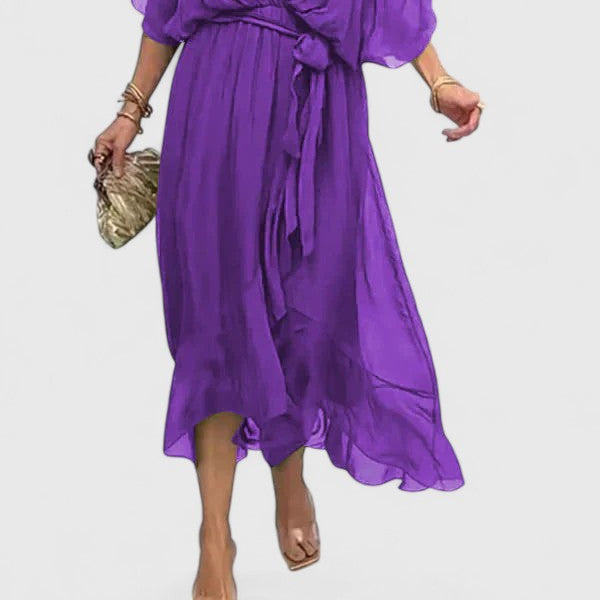 Nada | Sophisticated V-Neck Dress for Timeless Elegance
