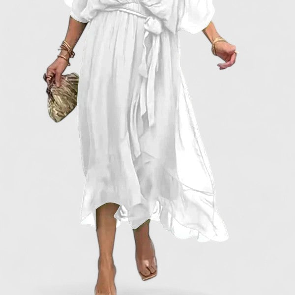 Nada | Sophisticated V-Neck Dress for Timeless Elegance