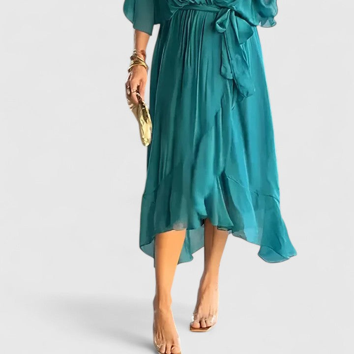 Nada | Sophisticated V-Neck Dress for Timeless Elegance