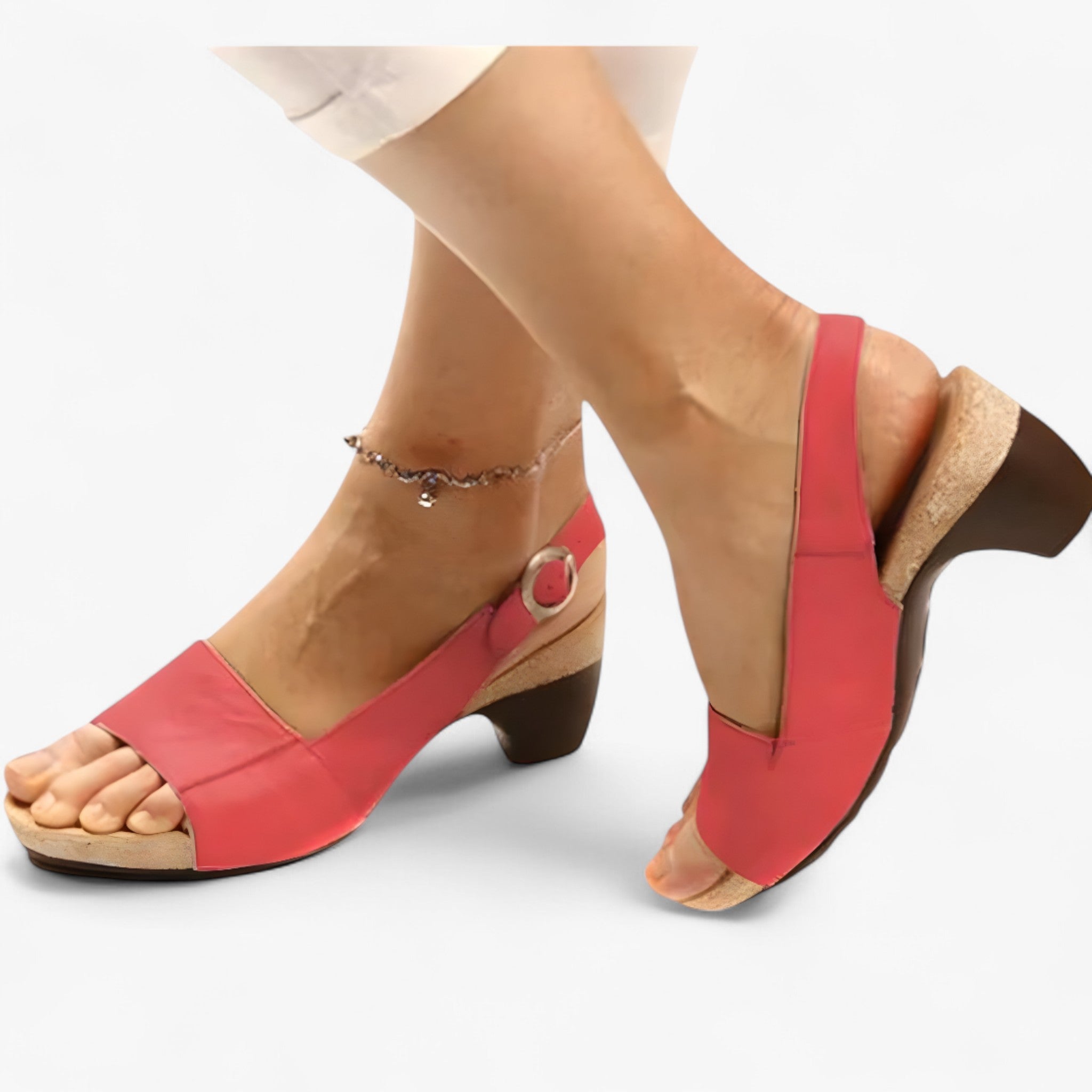 Emilia | Elegant sandal with a mid-height heel and back strap