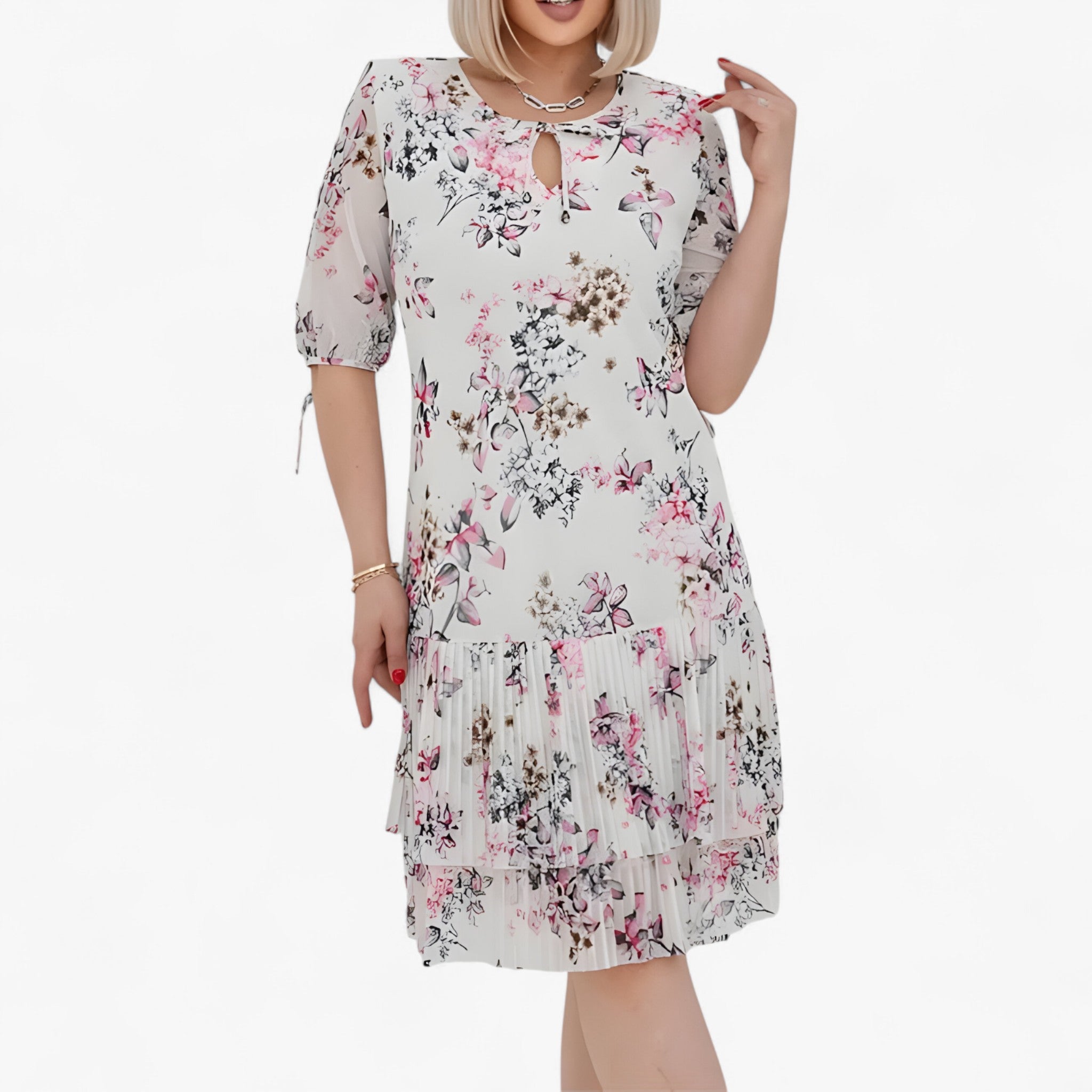 Lucie | Elegant Pleated Long Dress for Women