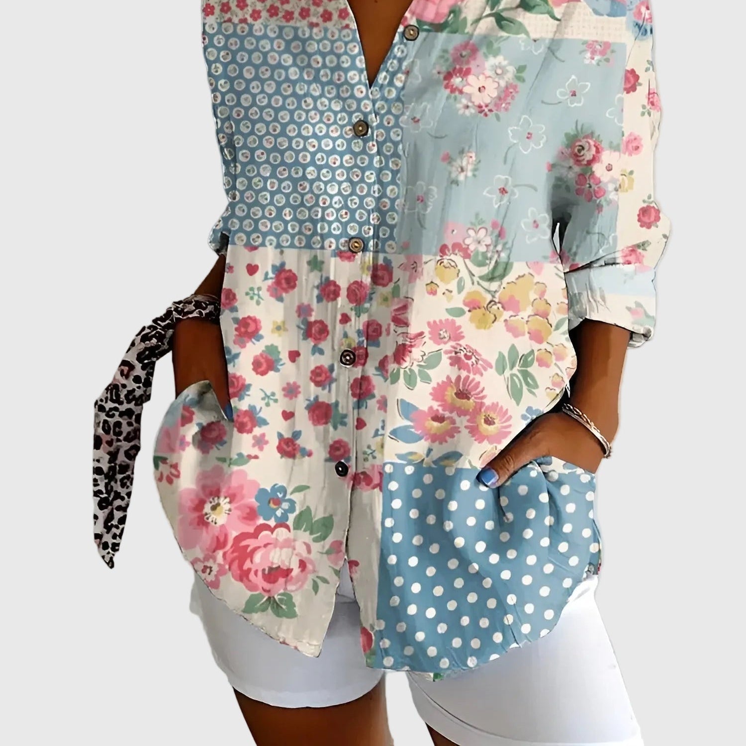 Maia Floral-Print Comfort Blouse — Soft & Stylish Everyday Wear