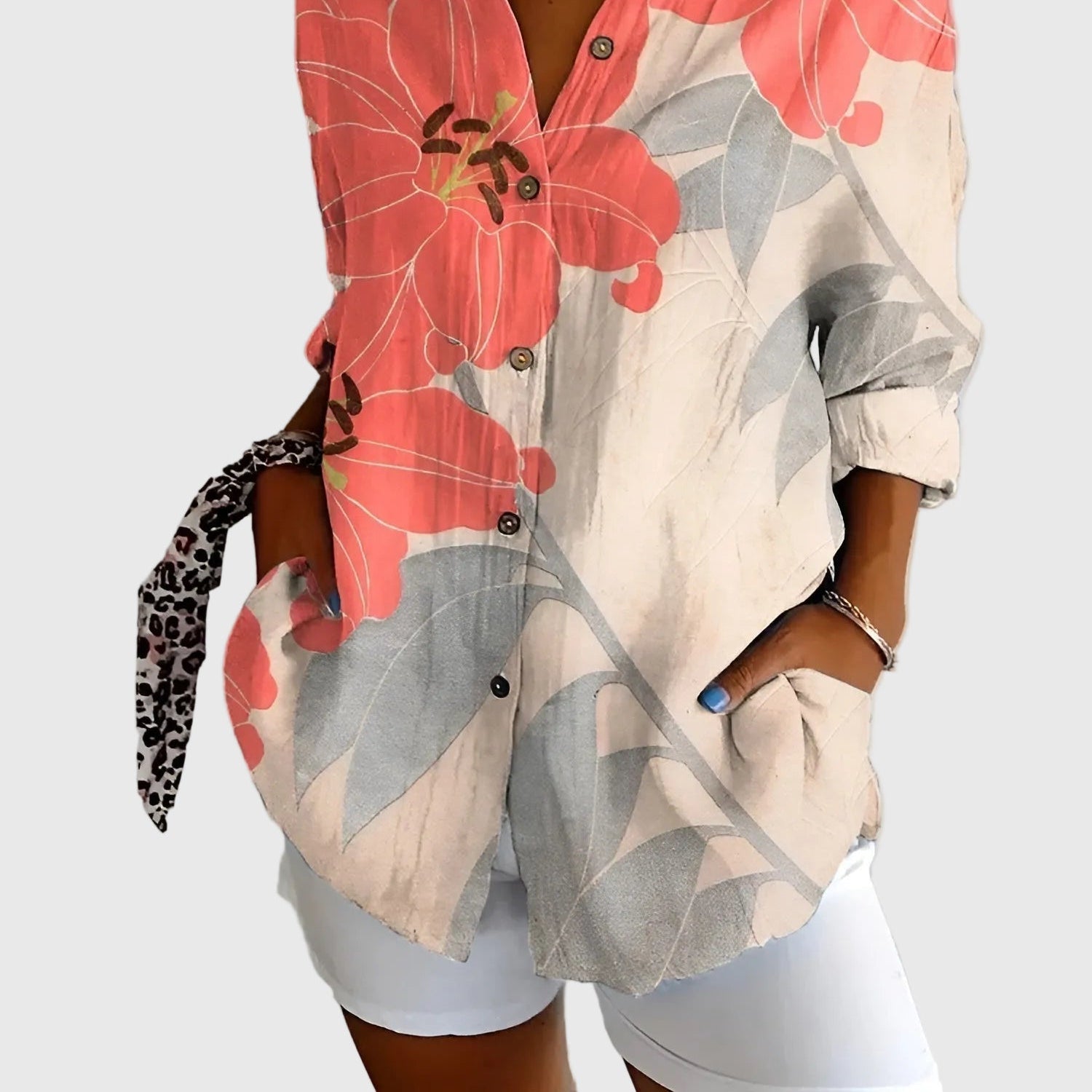 Maia Floral-Print Comfort Blouse — Soft & Stylish Everyday Wear