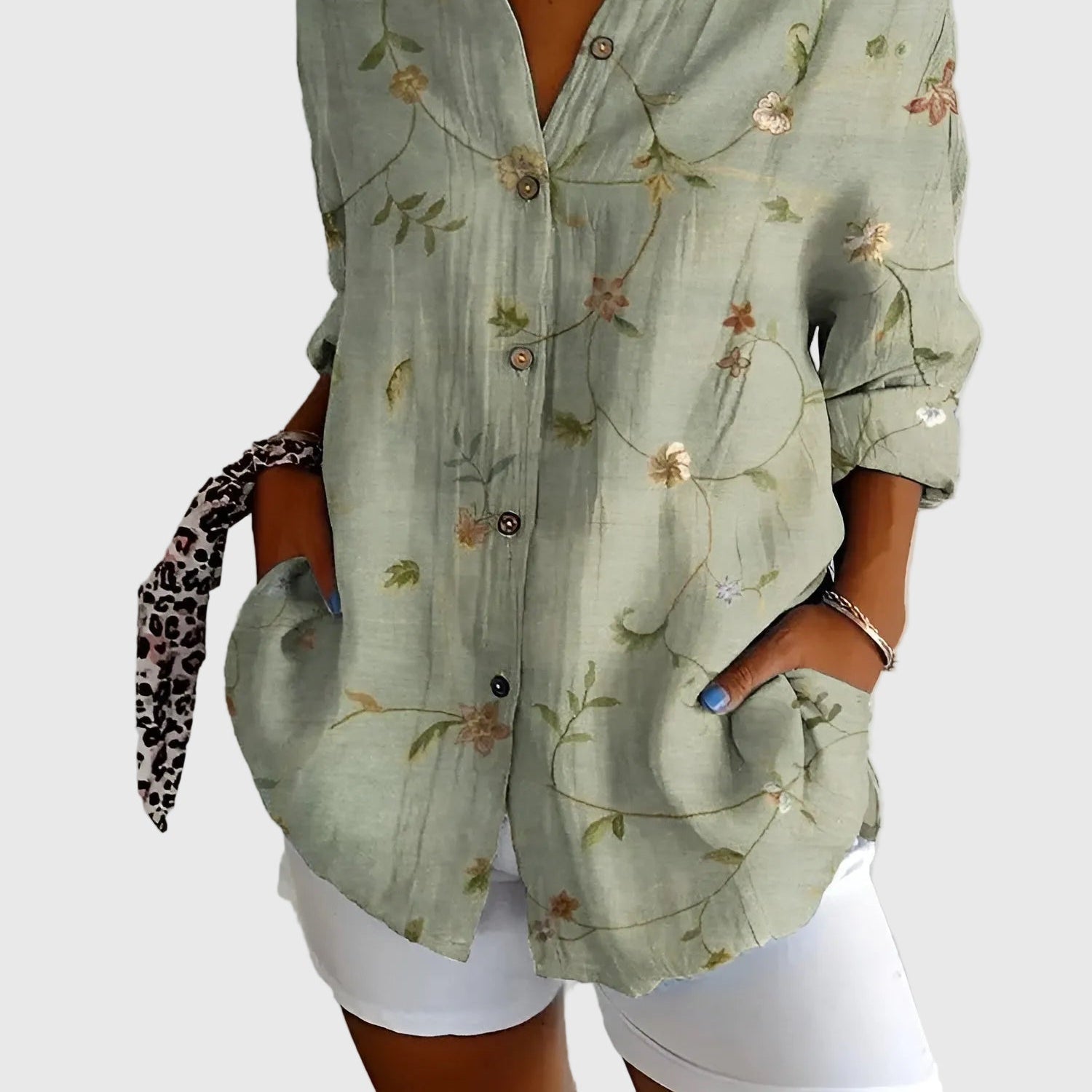 Maia Floral-Print Comfort Blouse — Soft & Stylish Everyday Wear