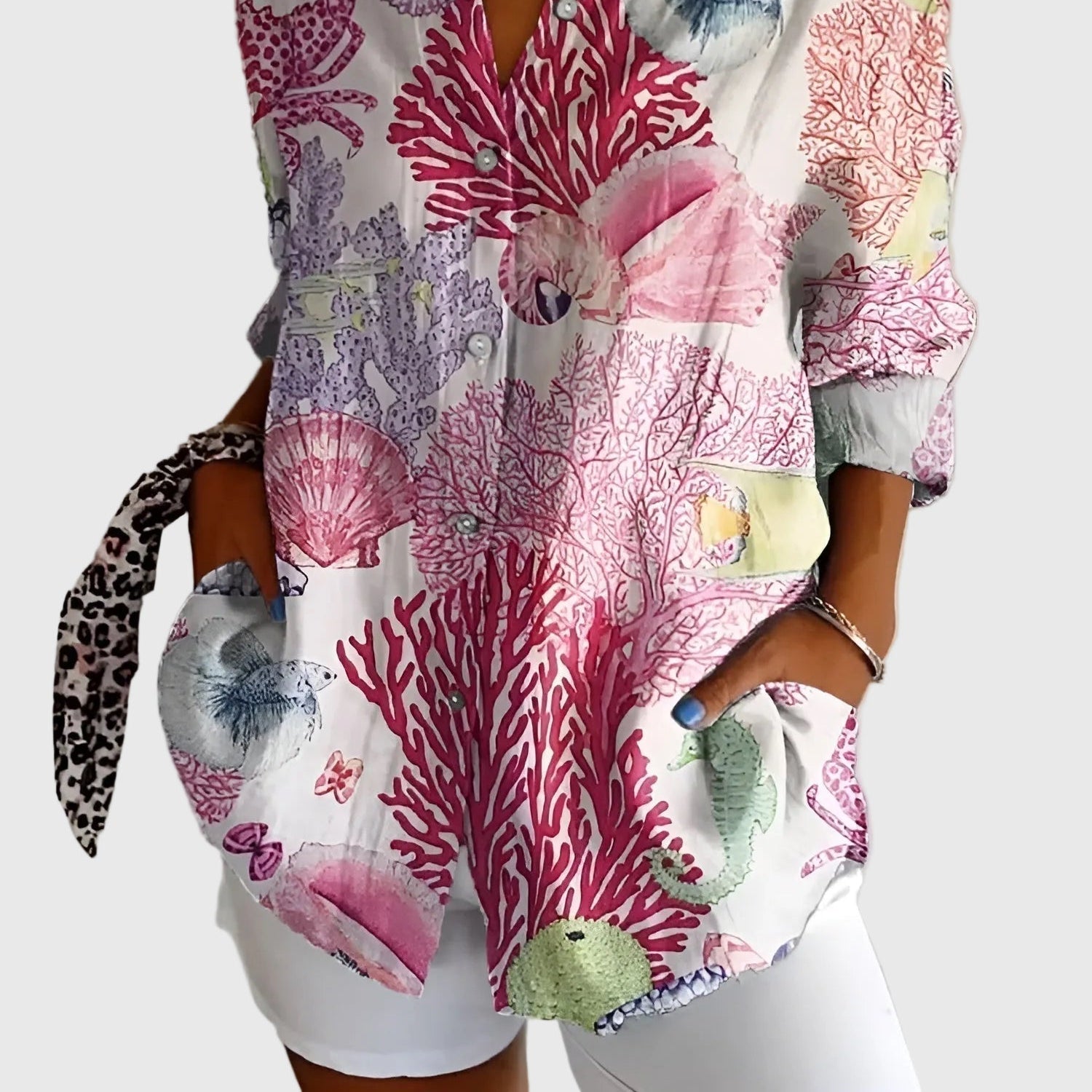 Maia Floral-Print Comfort Blouse — Soft & Stylish Everyday Wear