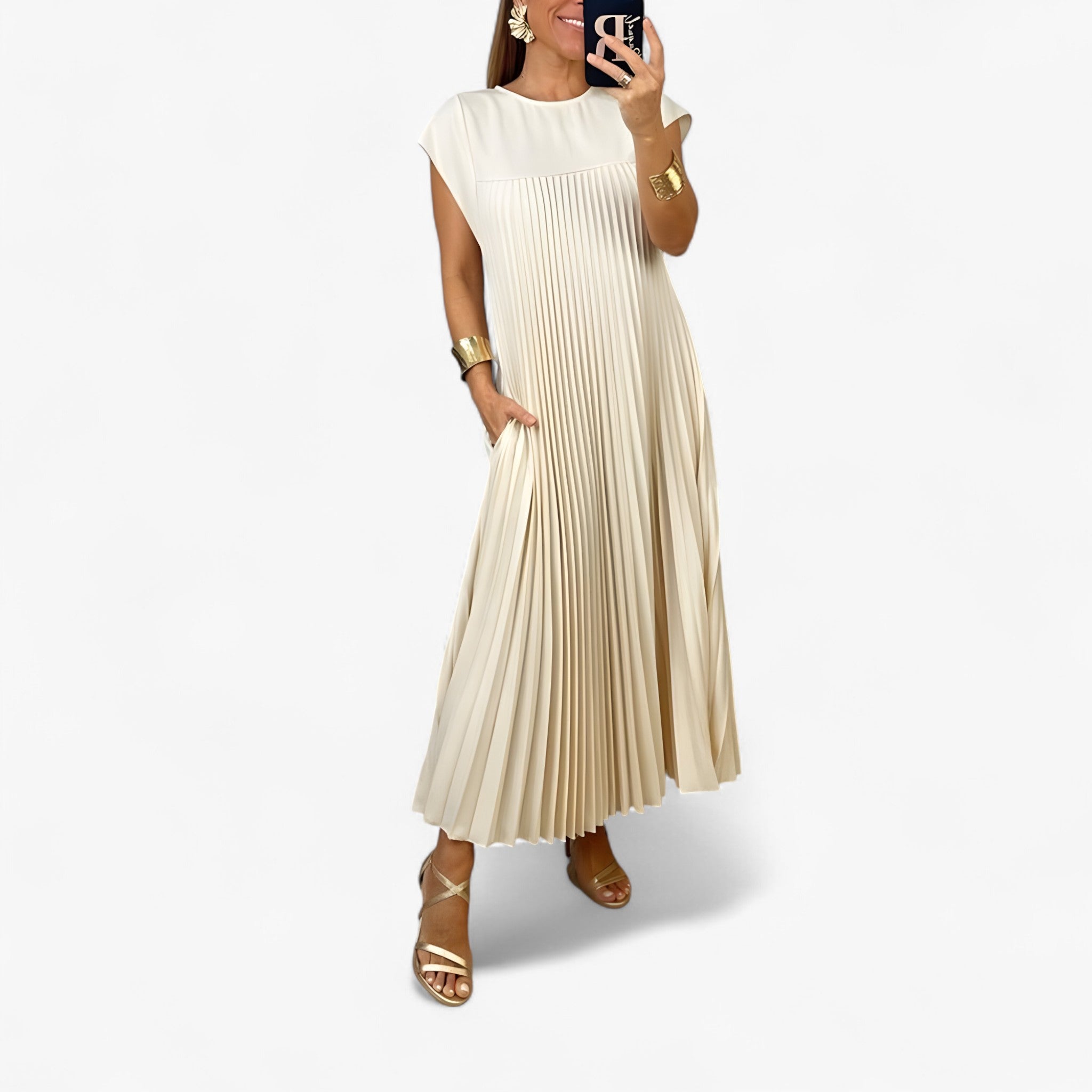 Aduana | Sleeveless dress with elegant pleats – sophisticated and flattering fit