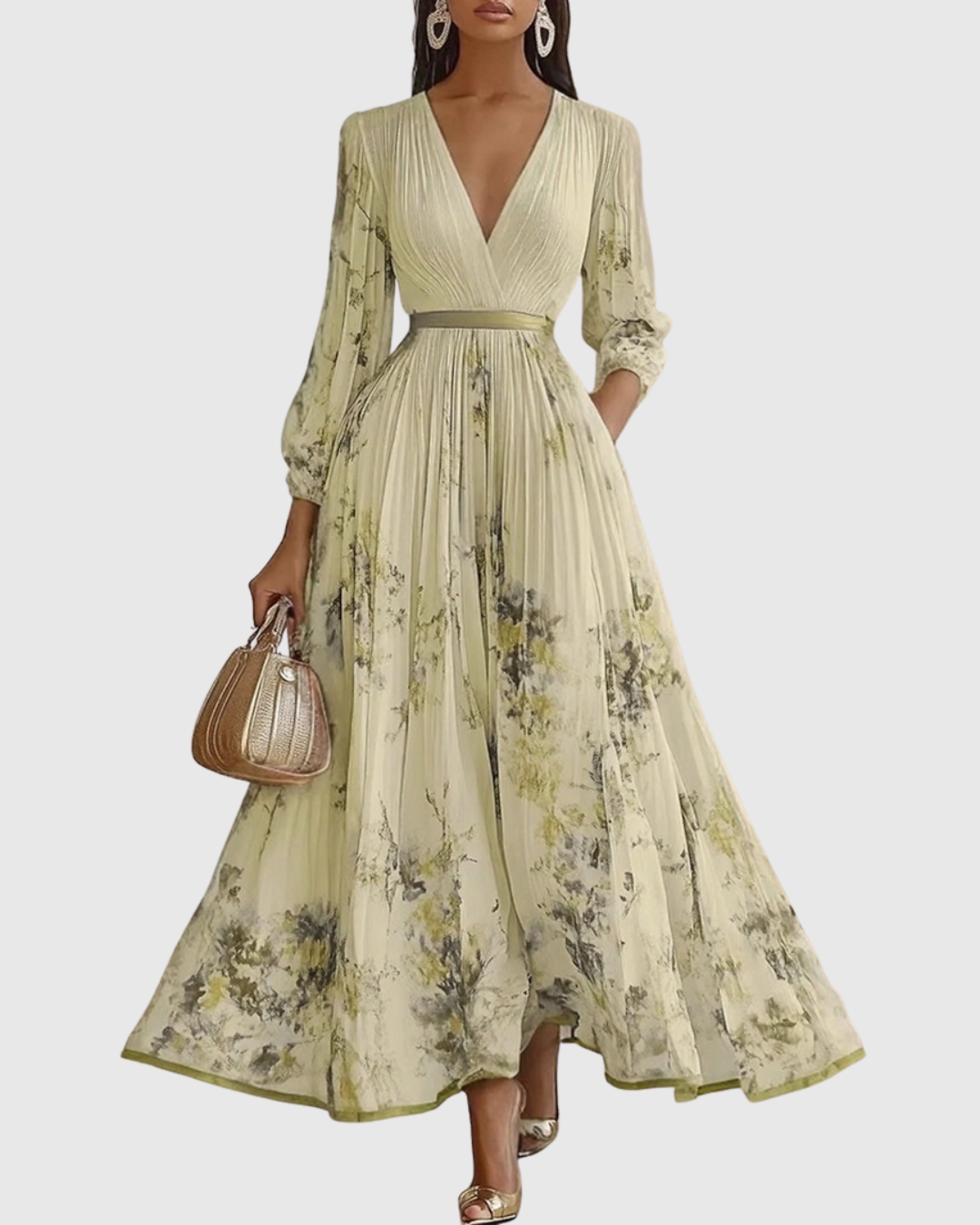 Rowella | Sophisticated Pleated Maxi Dress for Every Occasion