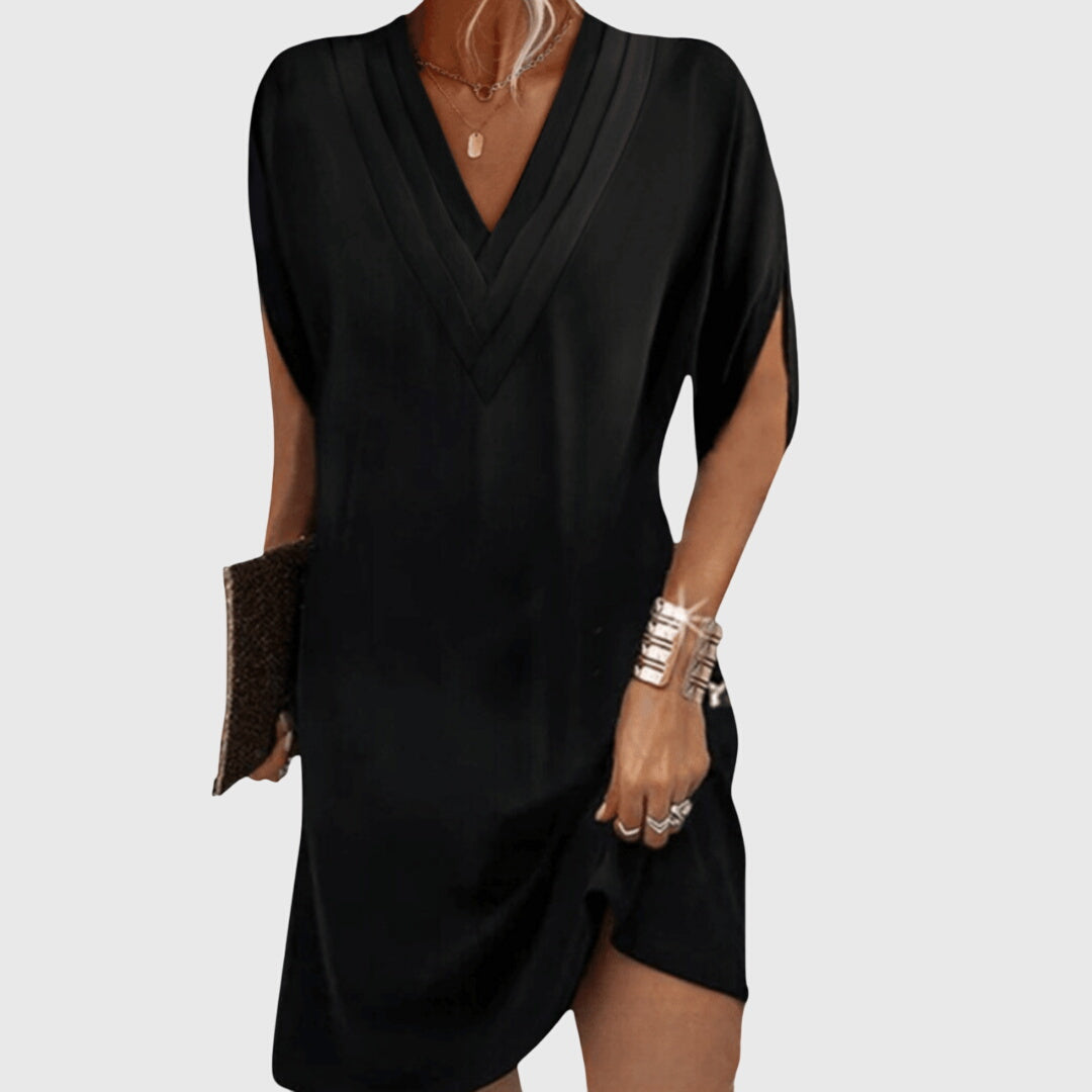 V-Neck Dress – Flattering Silhouette & Waist-Defining Fit