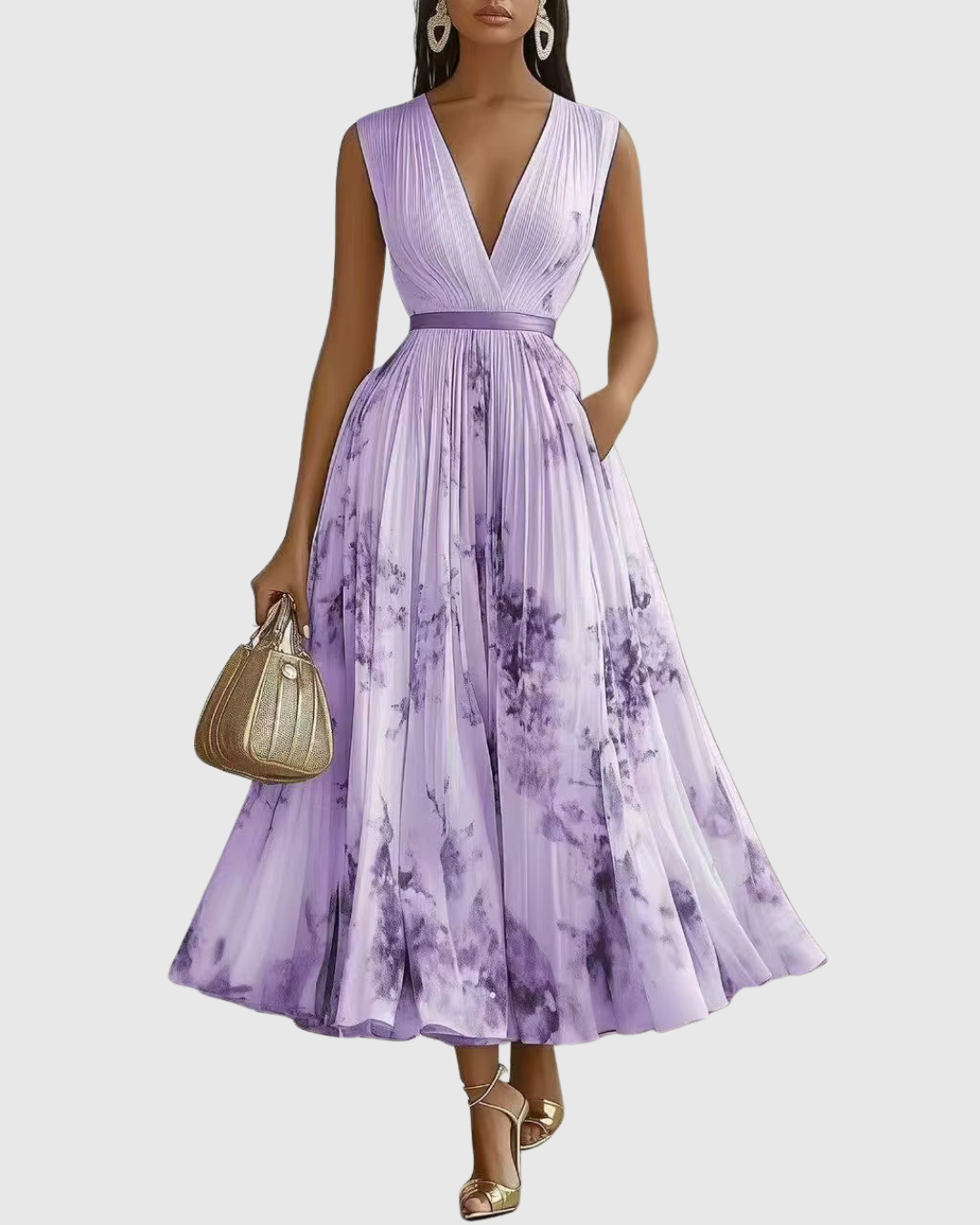 Rowella | Sophisticated Pleated Maxi Dress for Every Occasion