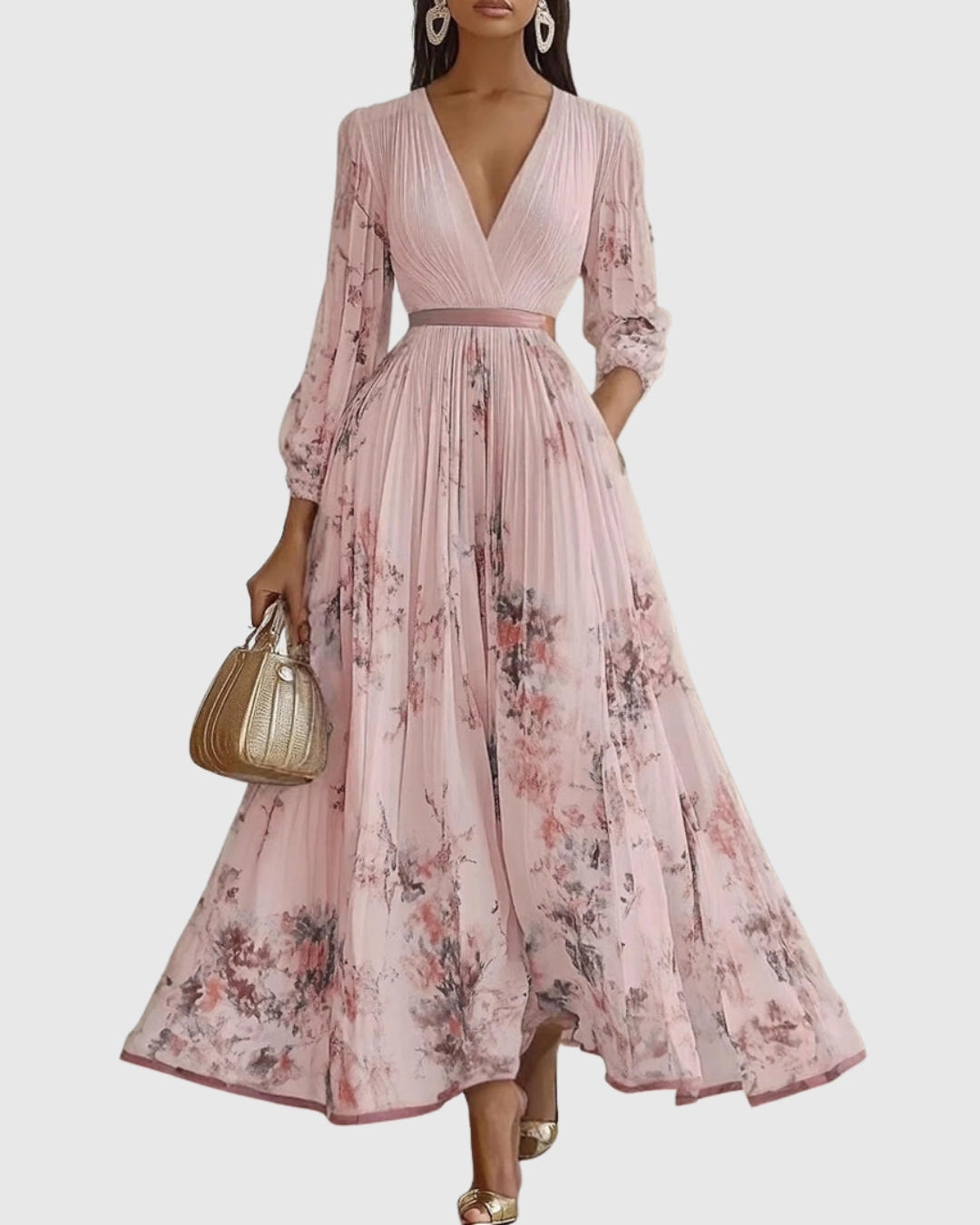 Rowella | Sophisticated Pleated Maxi Dress for Every Occasion