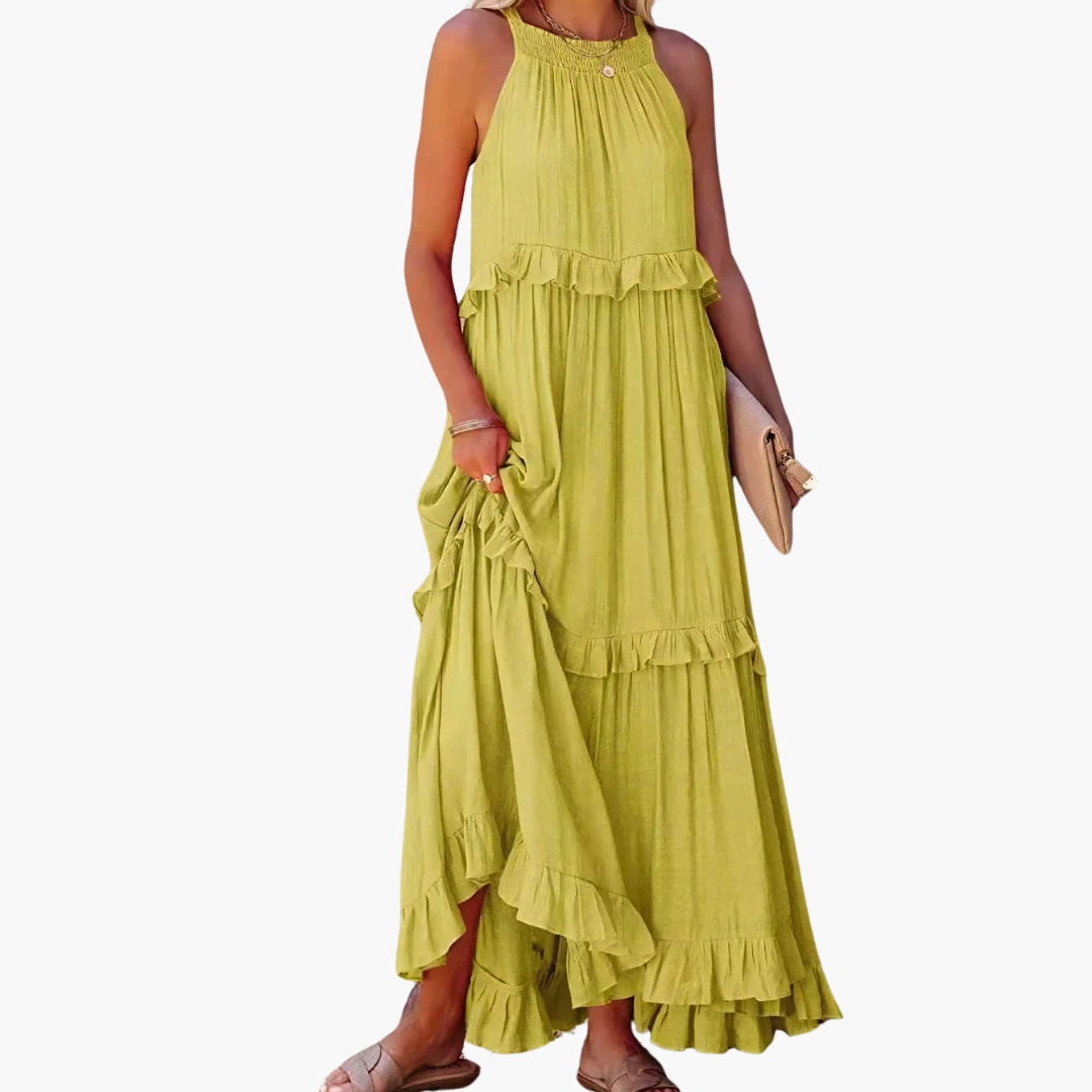 Ruffle Breeze Maxi Dress – Effortlessly Flowy & Feminine