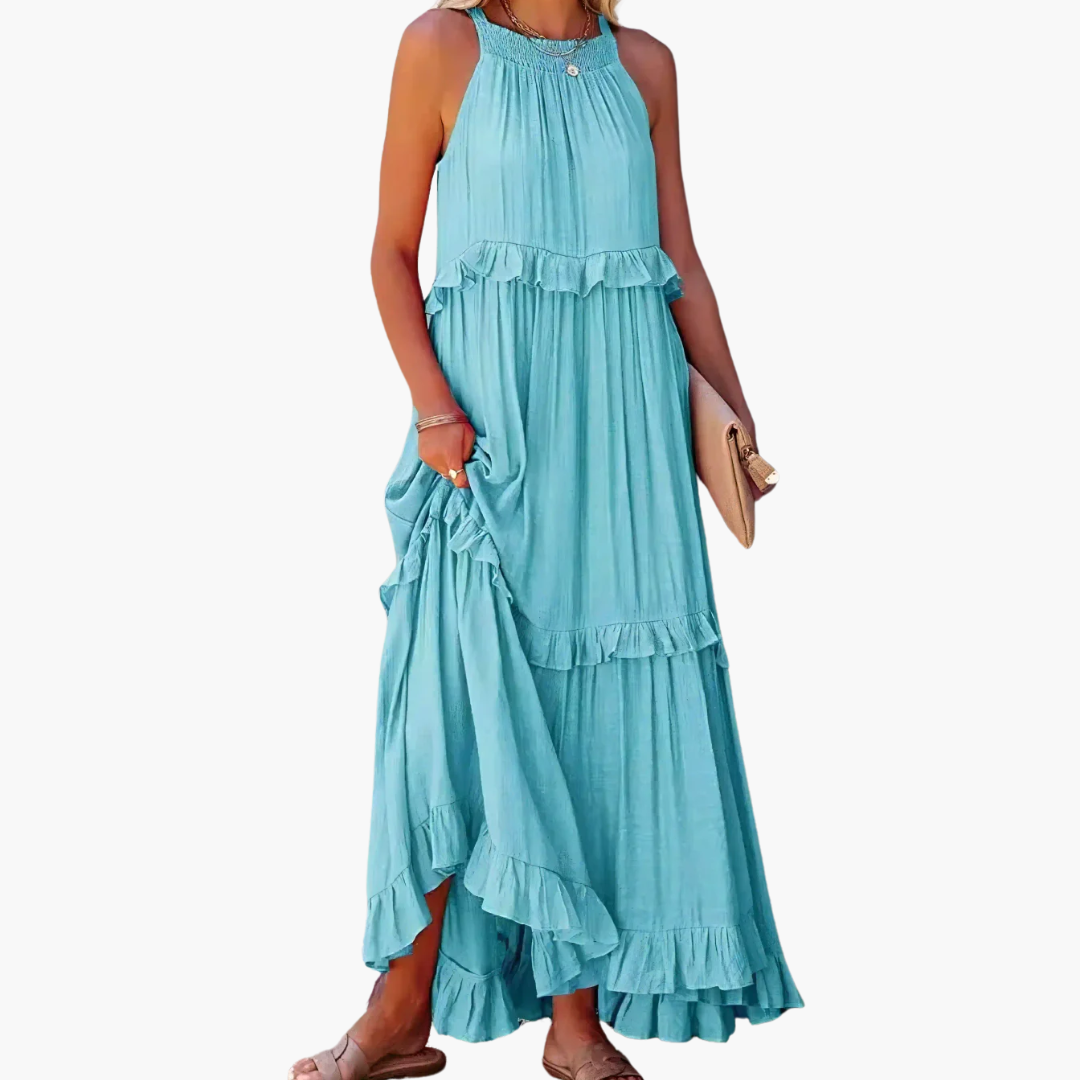 Ruffle Breeze Maxi Dress – Effortlessly Flowy & Feminine
