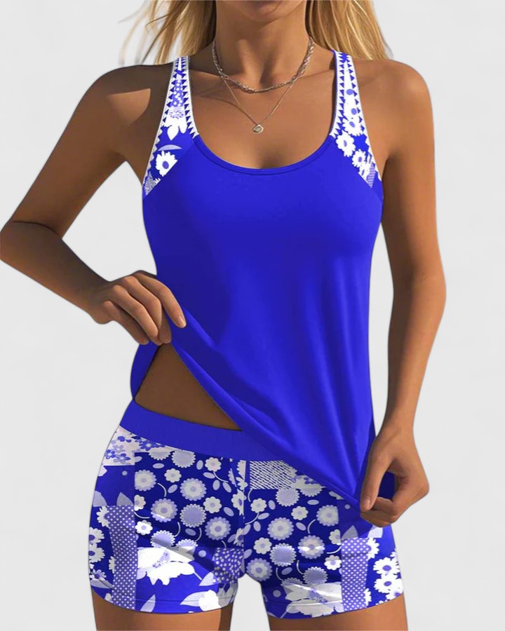 Grace Women's Floral-Print Tankini Swimsuit - Vibrant Floral Swimwear for Pool & Beach